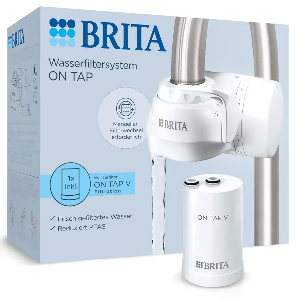 BRITA ON TAP Wasserhahnfilter V Filter 600L Aktivkohle Chlor-Reduktion