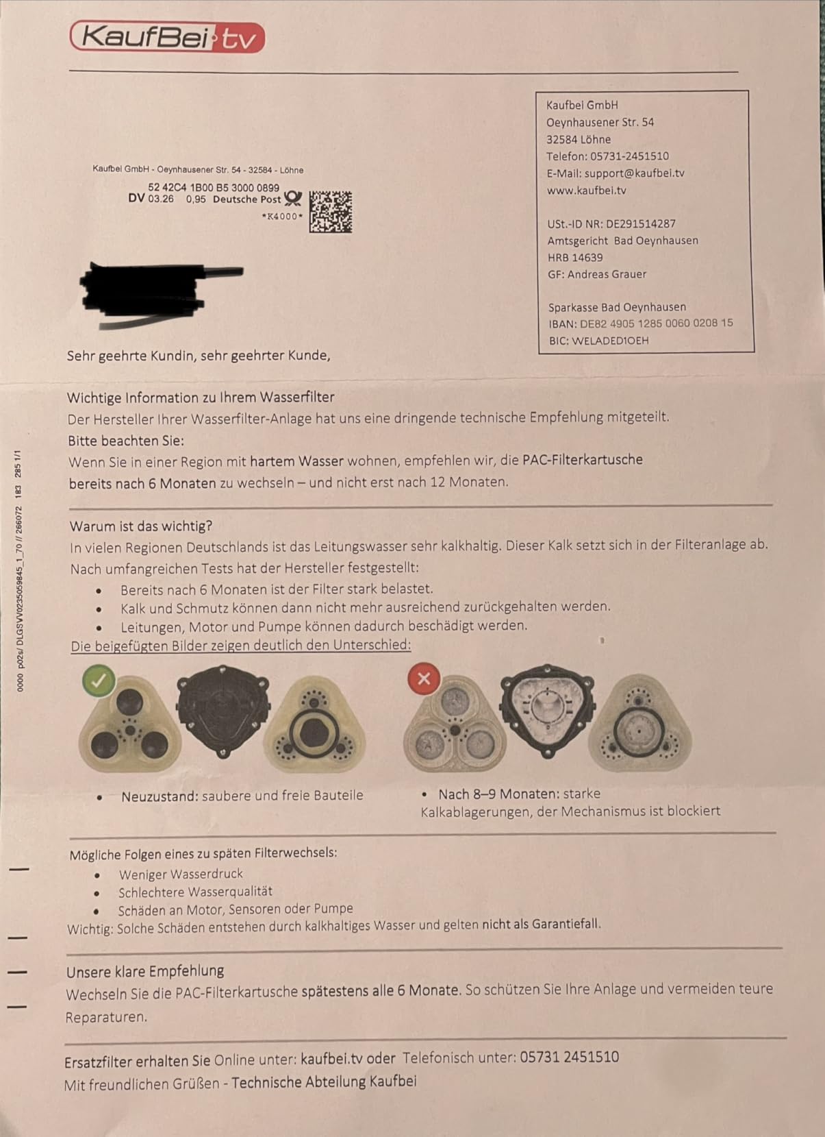 BEM IDA Wasserfilter Umkehrosmose Direktanschluss Wasserstoff