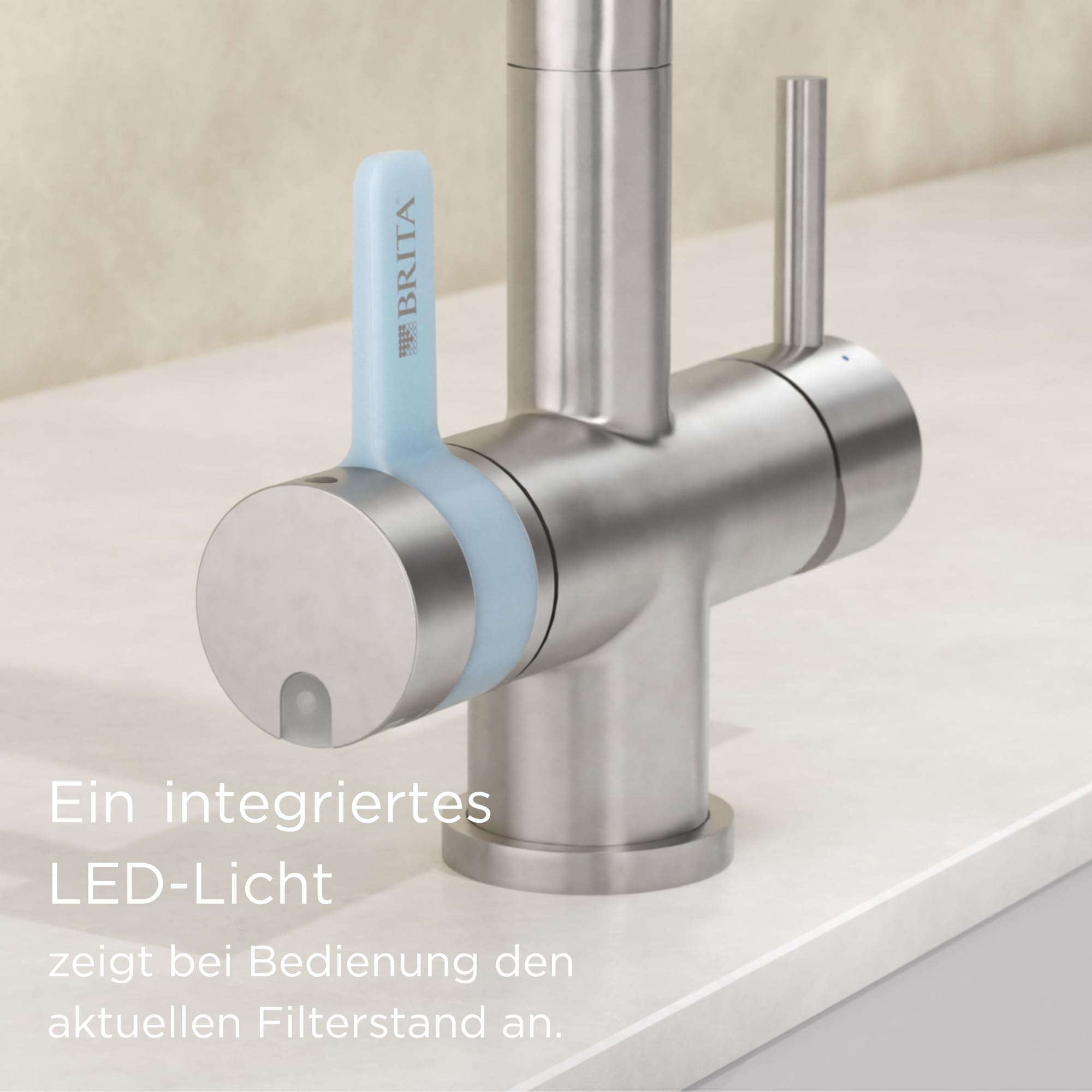 BRITA 3-Wege Küchenarmatur Edelstahl rund mit P 1000 Filter