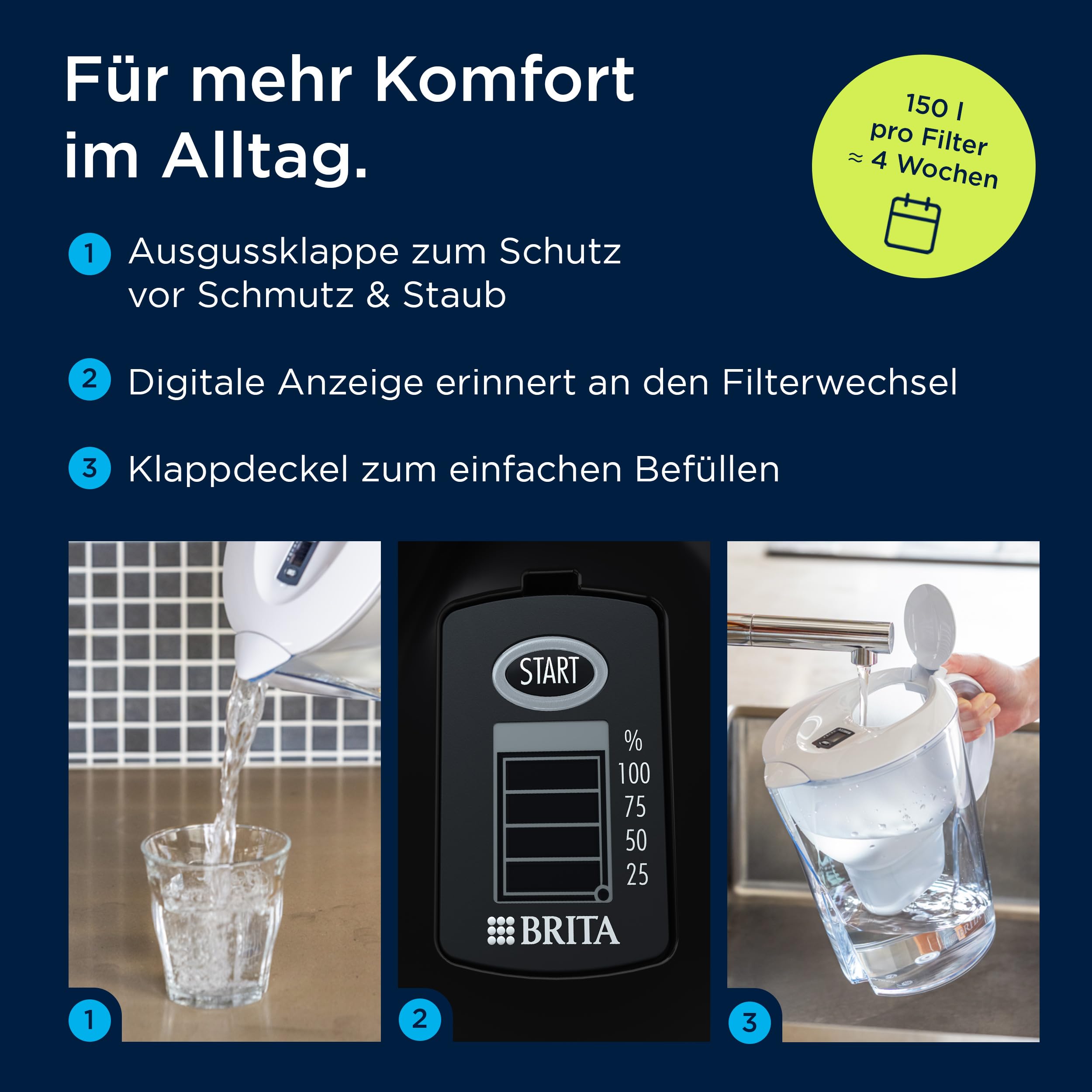 BRITA Marella XL Tischwasserfilter 3,5 L 1x Pure Performance