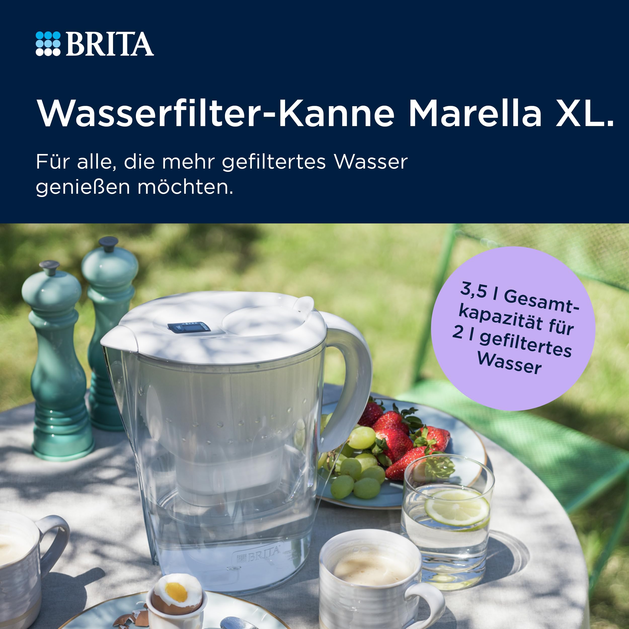 BRITA Marella XL Tischwasserfilter 3,5 L 1x Pure Performance