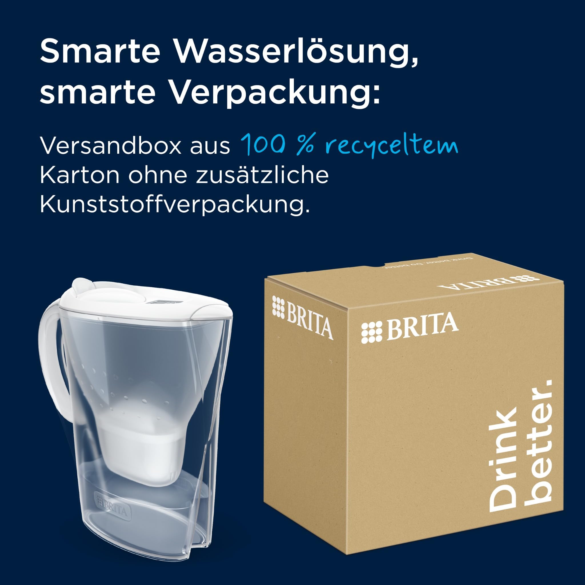 BRITA Marella Tischwasserfilter Weiß Pure Performance Chlor