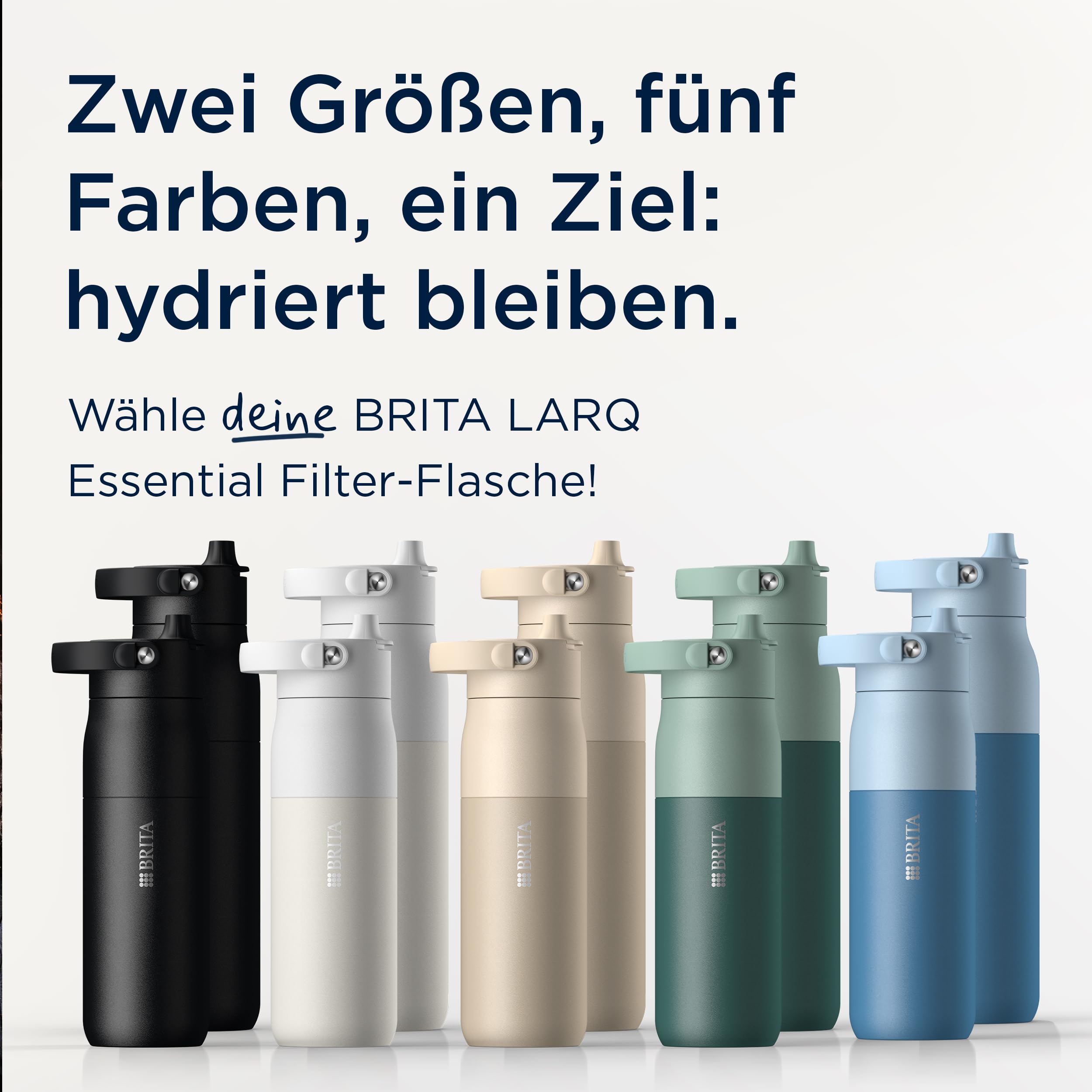 BRITA LARQ Essential Filter Trinkflasche beige 1 Liter Edelstahl
