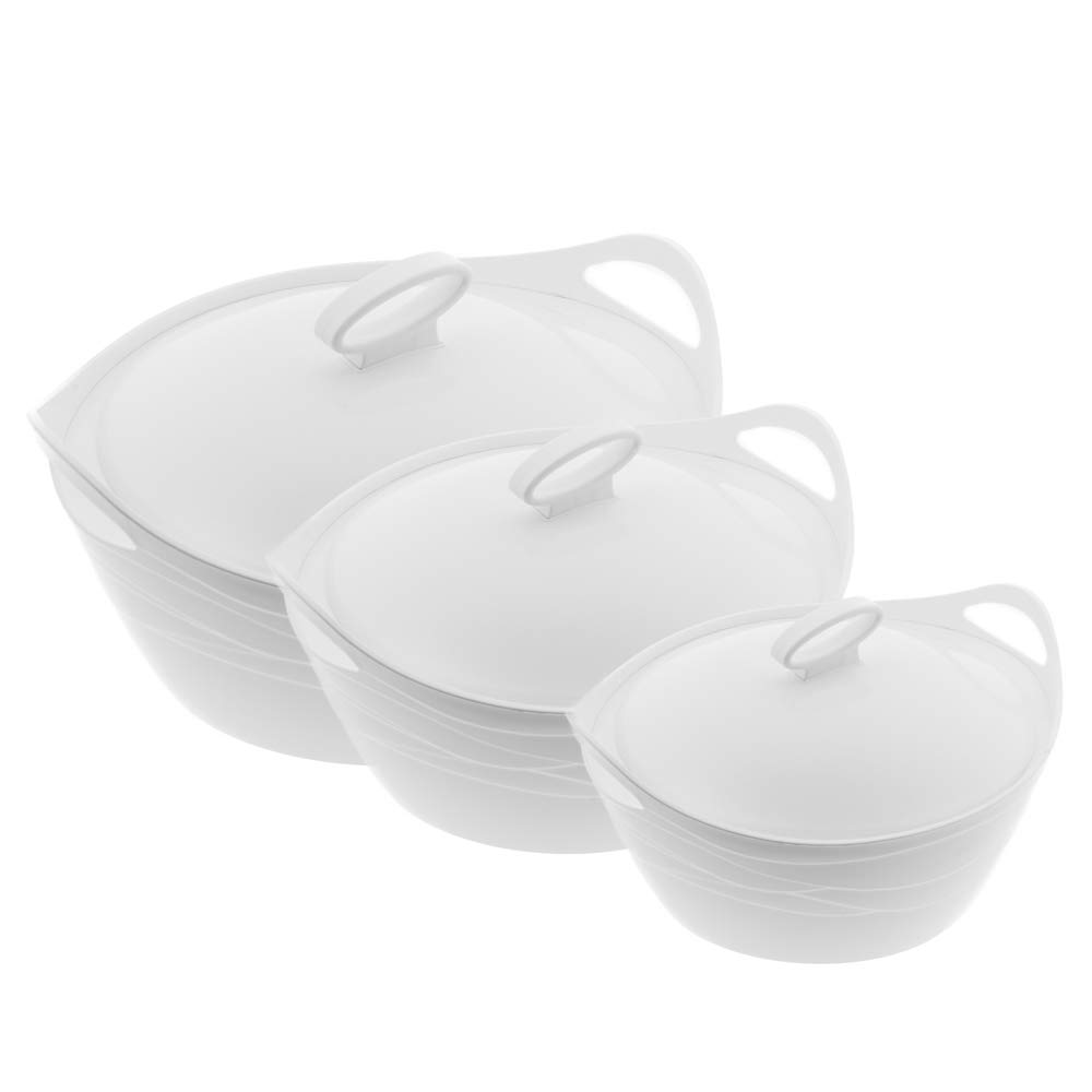 BEM Thermoschüssel 3er Set 5L Edelstahl Warmhalte-Schüssel