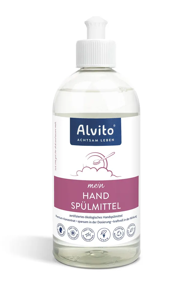 Alvito Handspülmittel 500ml vegan ohne Duftstoffe Pflanzentenside