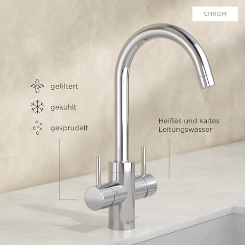 BRITA YOURCE pro select Küchenarmatur rund Chrom CO2 Set