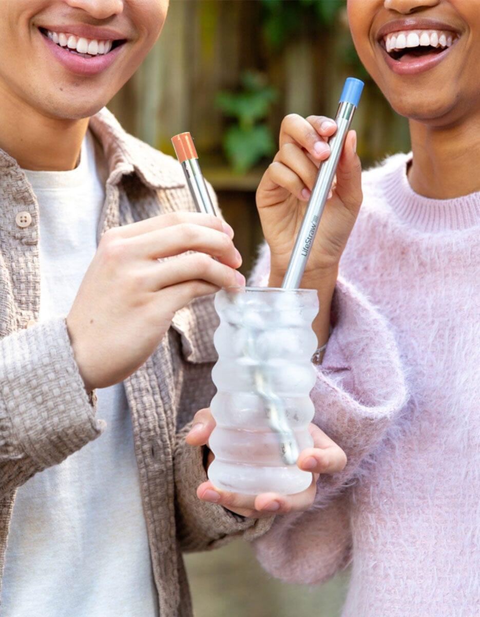LifeStraw Sip Trinkhalm Wasserfilter 2er-Pack Wasabi Apricot