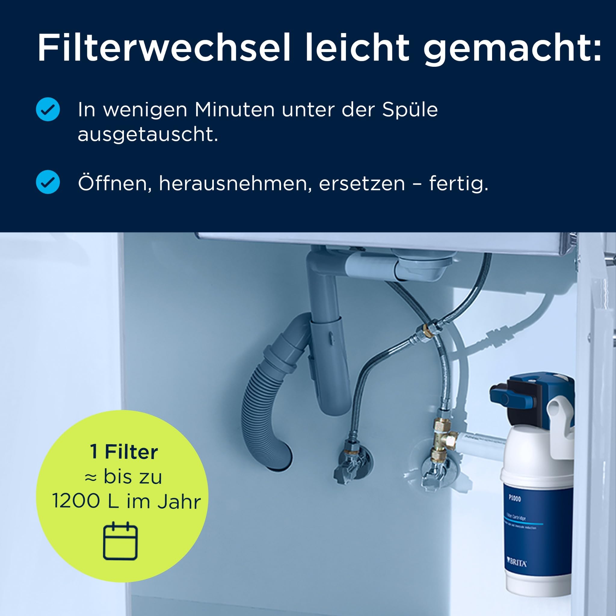 BRITA P1000 Filterkartusche Kalkfilter 1er-Pack 1200 Liter