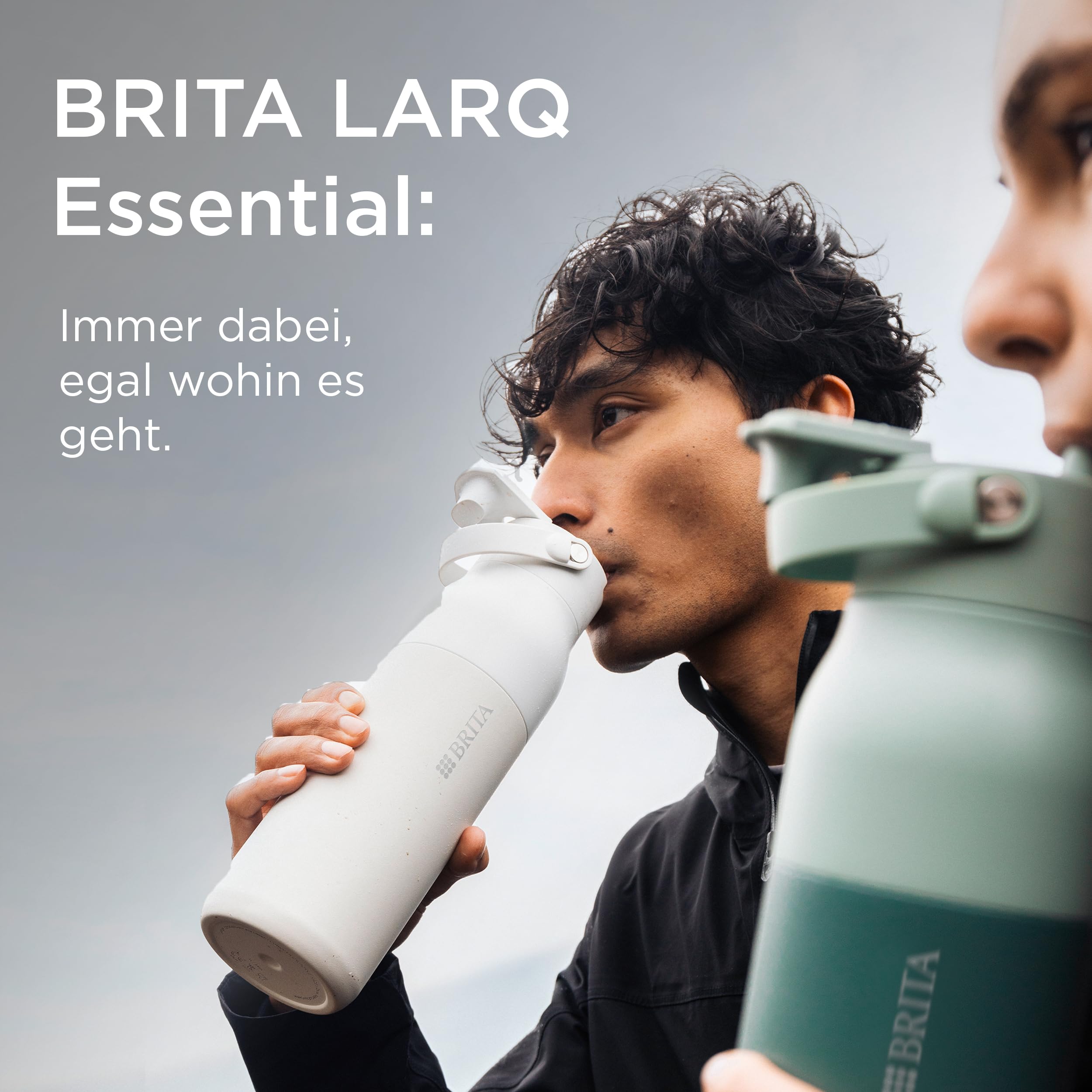 BRITA LARQ Essential Trinkflasche 1L Weiß Edelstahl