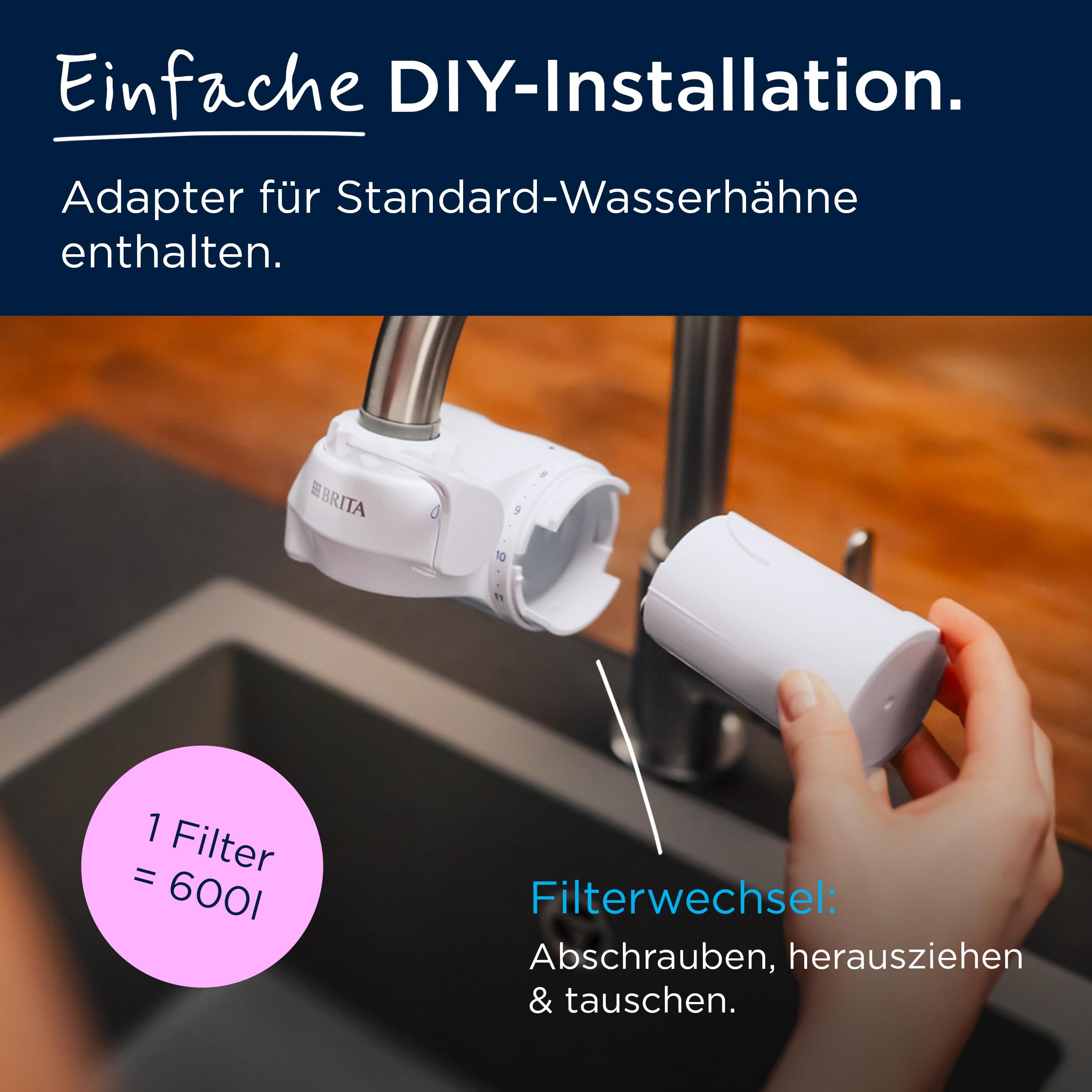 Brita ON TAP V Wasserhahn-Filter Ersatzfilter 1 Stück Chlor-Schutz