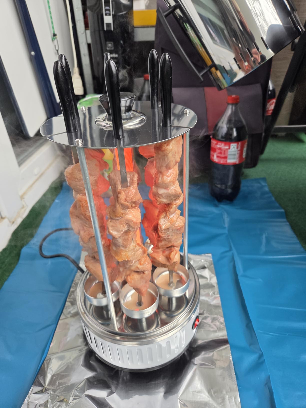 BEM Neo Tischgrill Vertikalgrill Edelstahl 1000W 12 Spieße