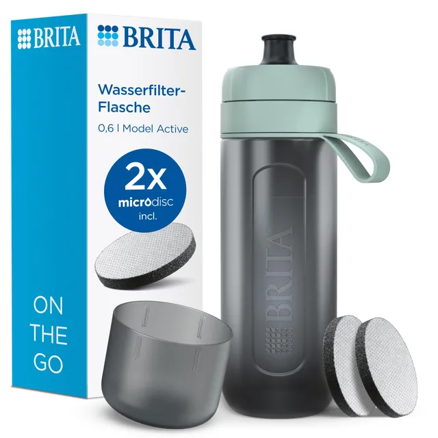 Brita MicroDisc Model Active Trinkflasche 600ml mit Chlor-Filter