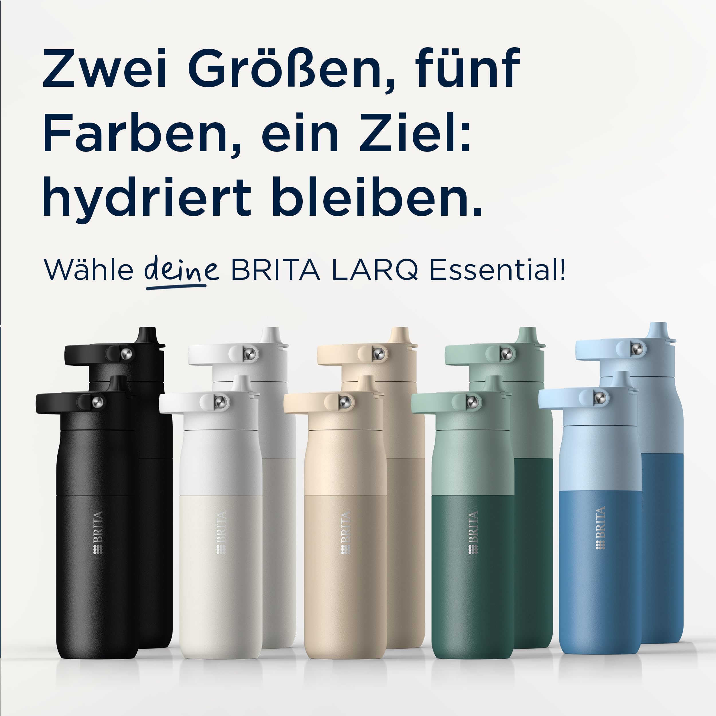 BRITA LARQ Essential Trinkflasche 1L Weiß Edelstahl