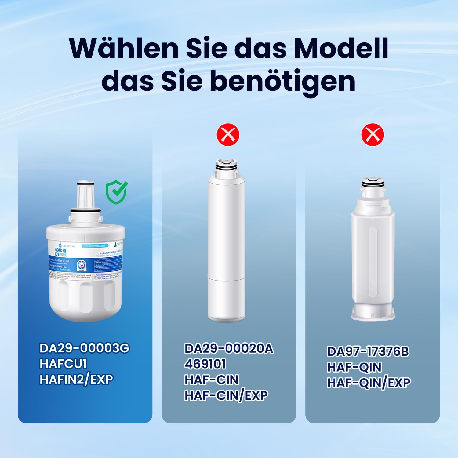 Golden IcePure DA29-00003F Kühlschrankfilter 1er Pack Chlor