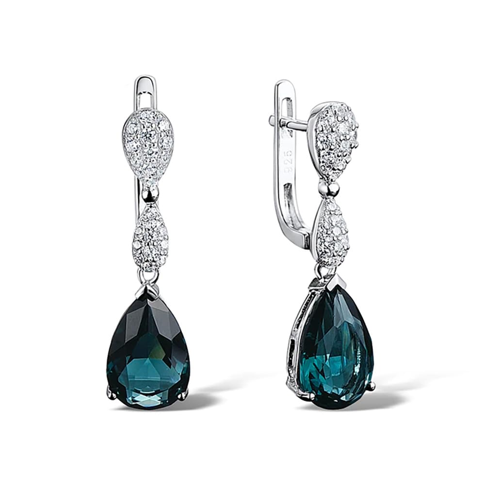 Sokolov Ohrhänger 925 Silber Zirkonia blaue Kristalle