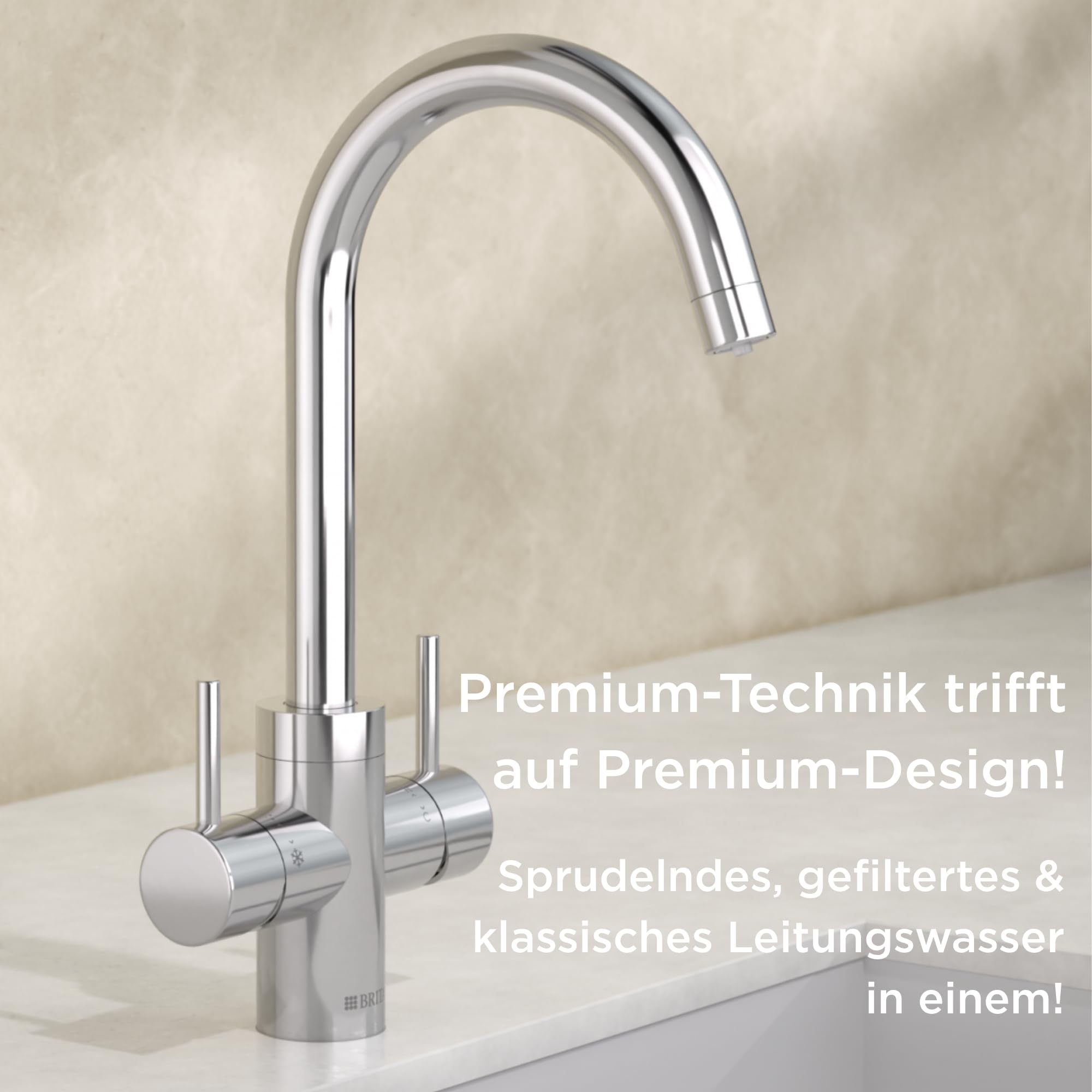 BRITA YOURCE pro select Küchenarmatur rund Chrom CO2 Set