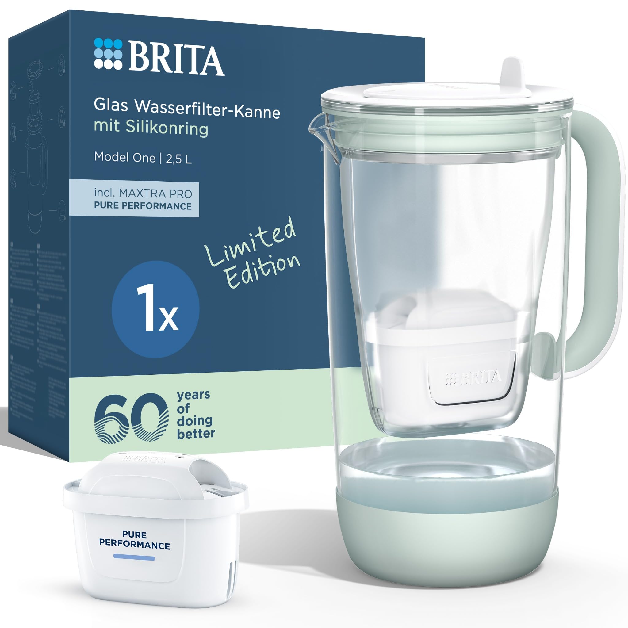 BRITA Glas Filterkanne Limited Edition 1x Maxtra Pro Borosilikatglas