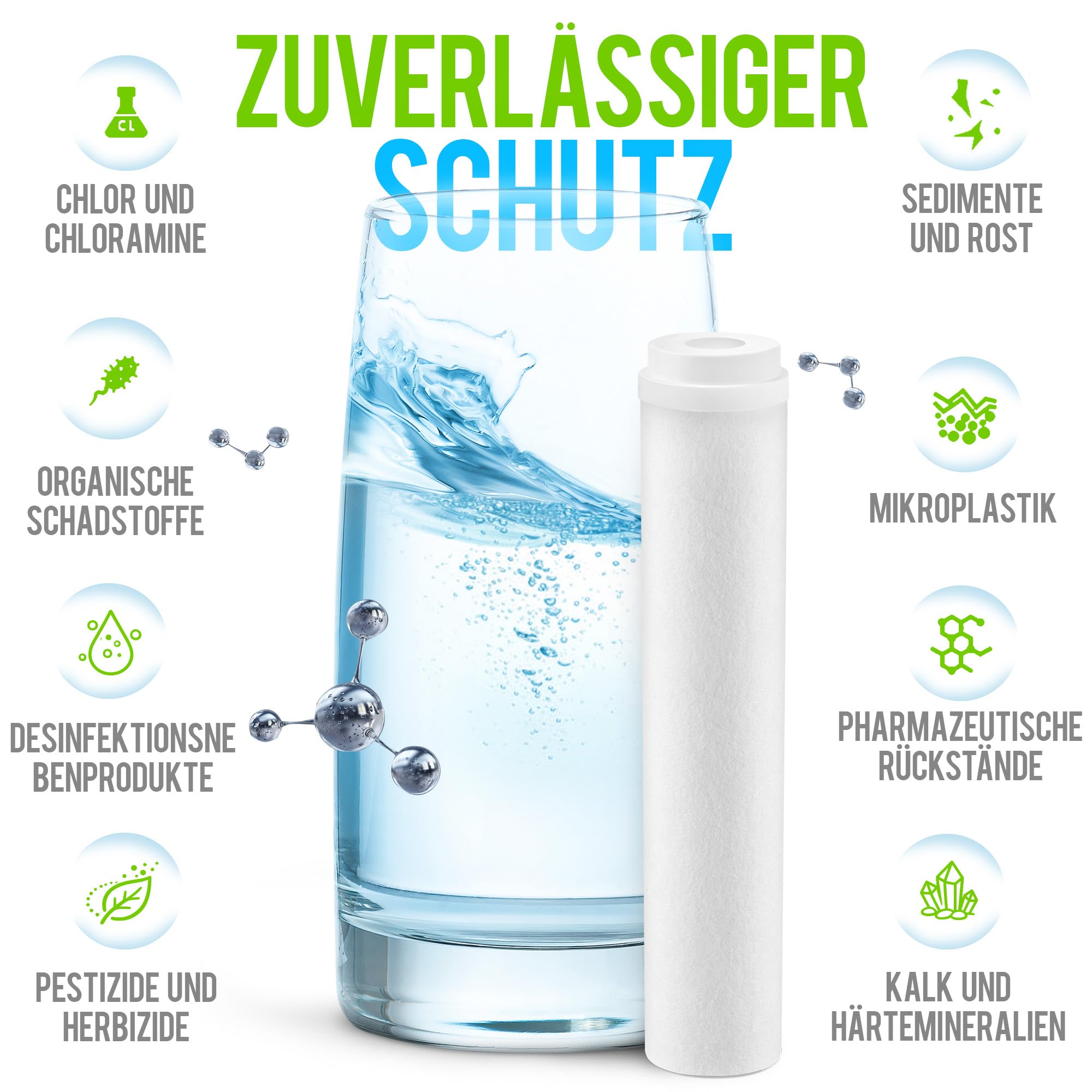 Geyser EURO Ersatzkartusche Wasserhahnfilter 1er Pack 3 Monate
