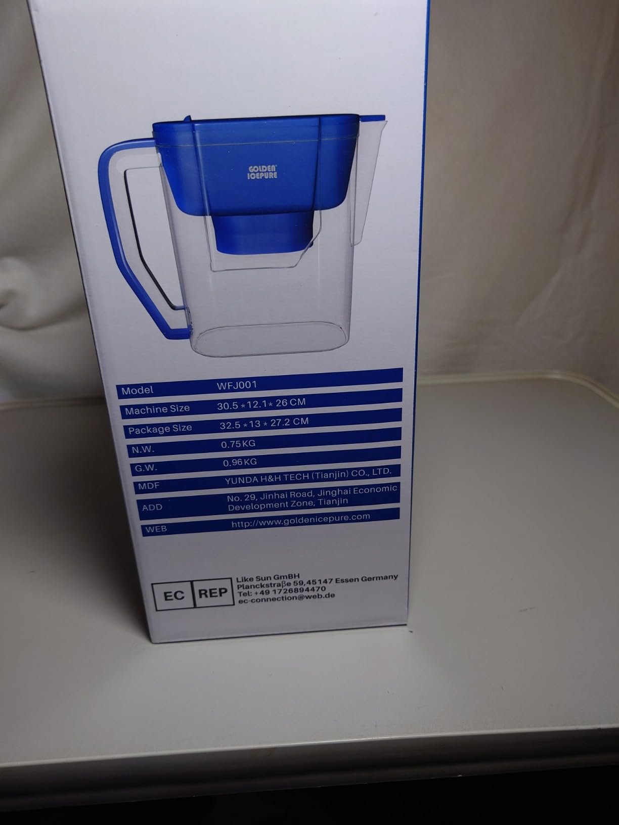 Golden IcePure Wasserfilter-Kanne 4,4 l für Brita Kartuschen