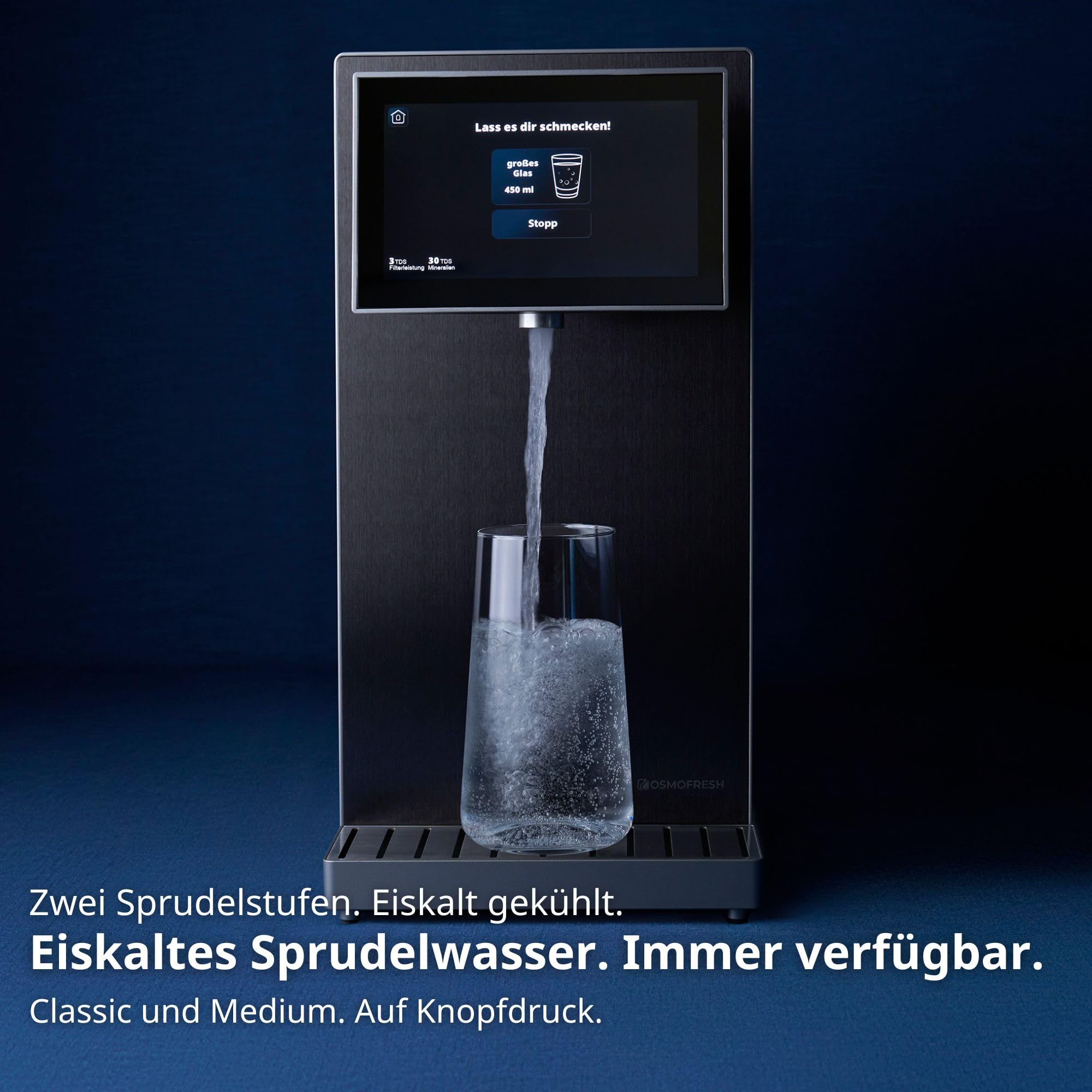 OsmoFresh Fusion Pro 2 Osmoseanlage Metallic Grey Sprudel Heiß
