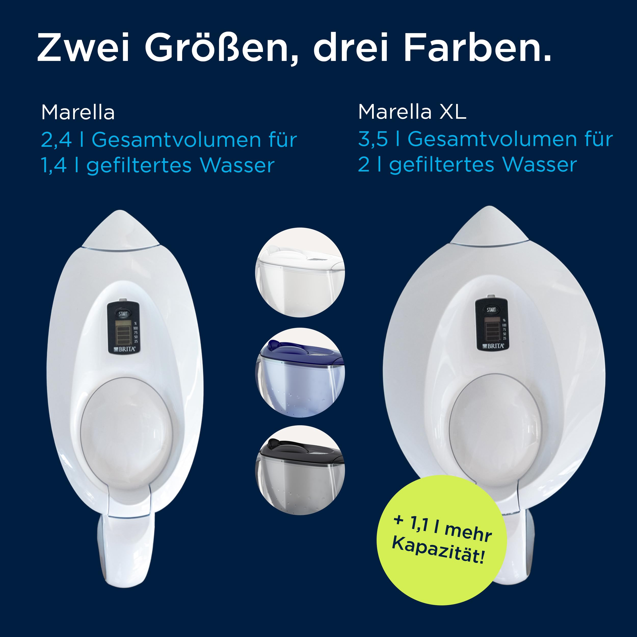 BRITA Marella XL Tischwasserfilter 3,5 L 1x Pure Performance