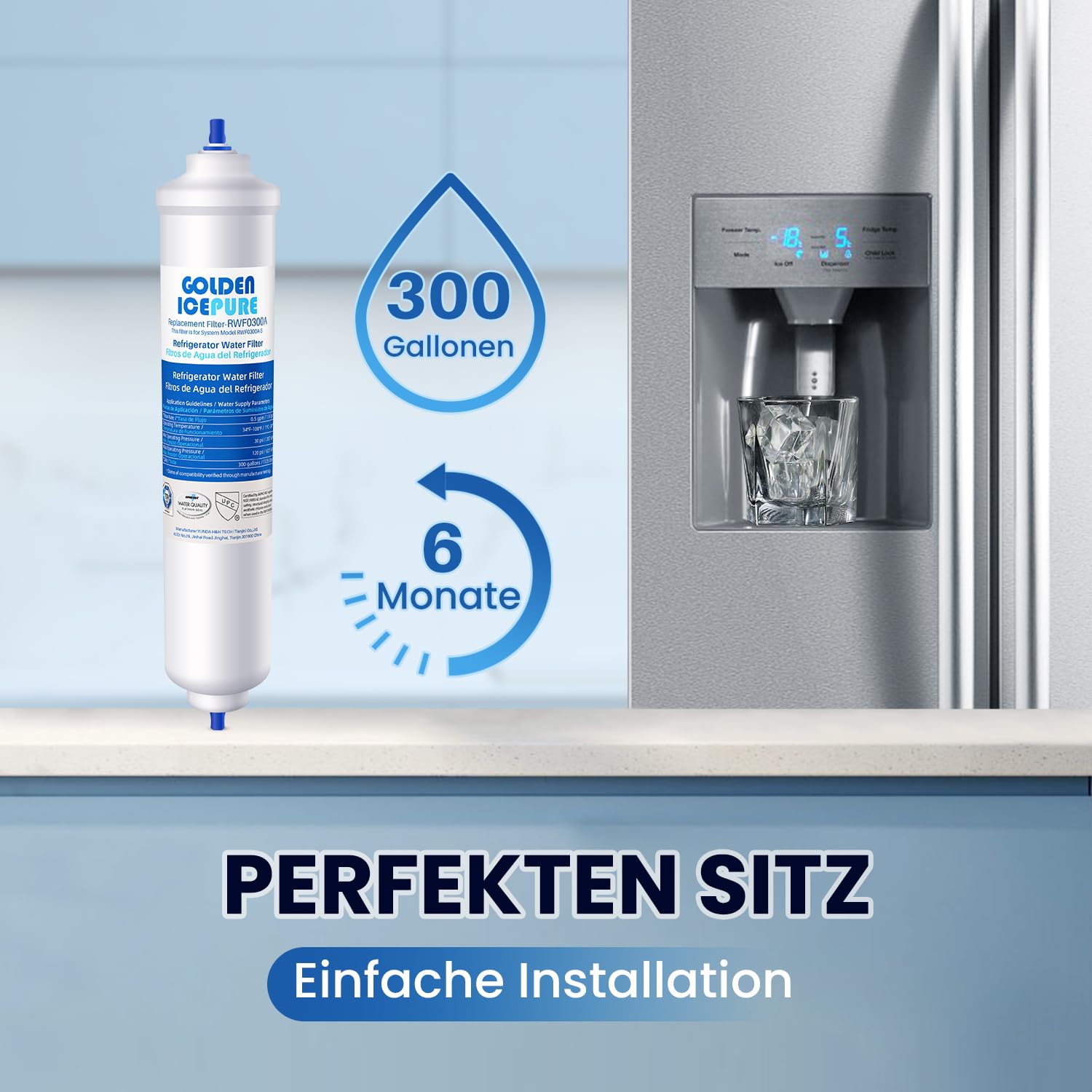Golden IcePure Kühlschrank-Wasserfilter DA29-10105J 3er Pack