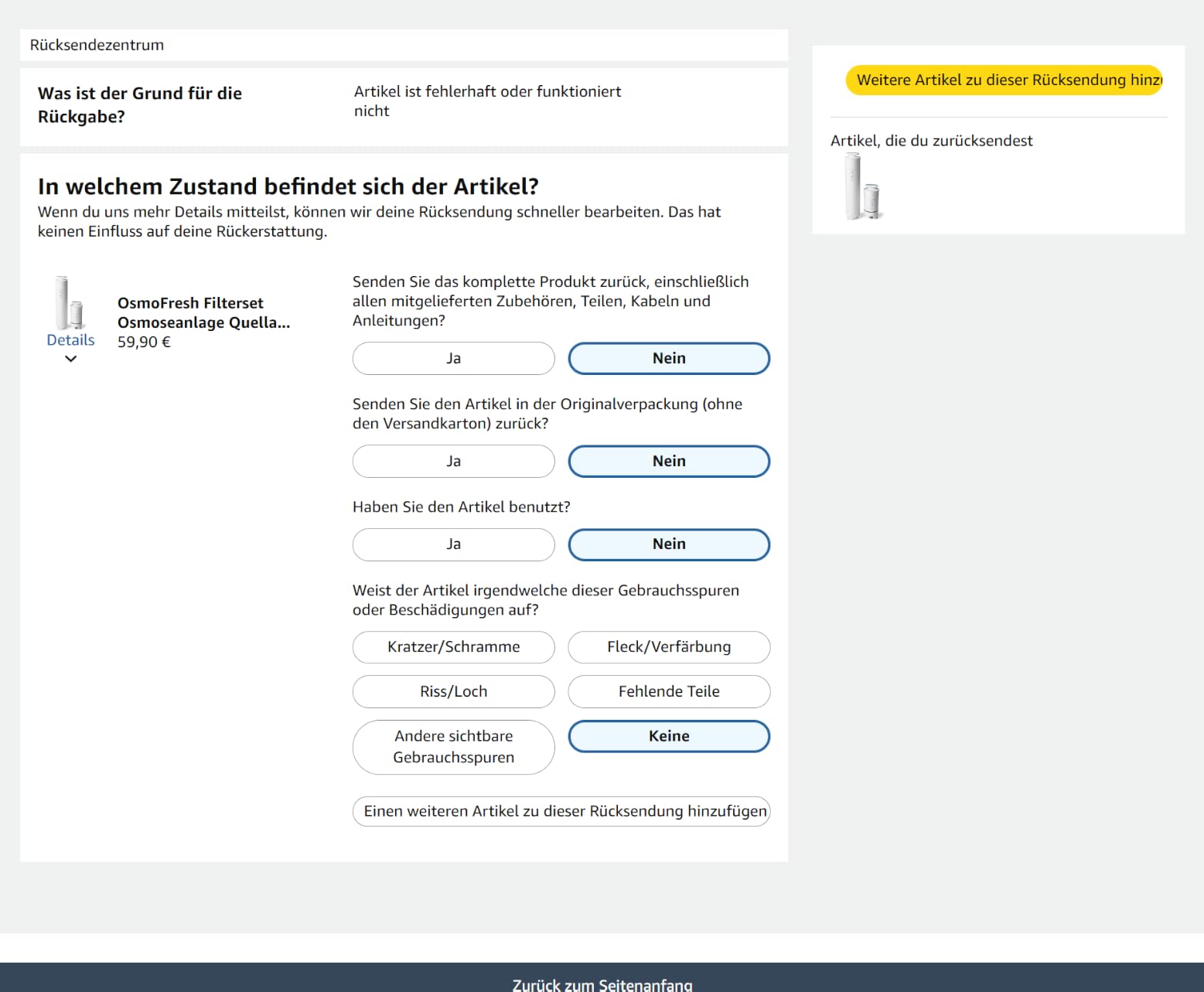 OsmoFresh Filterset Quella Life Pro Vor- und Nachfilter 6 Monate