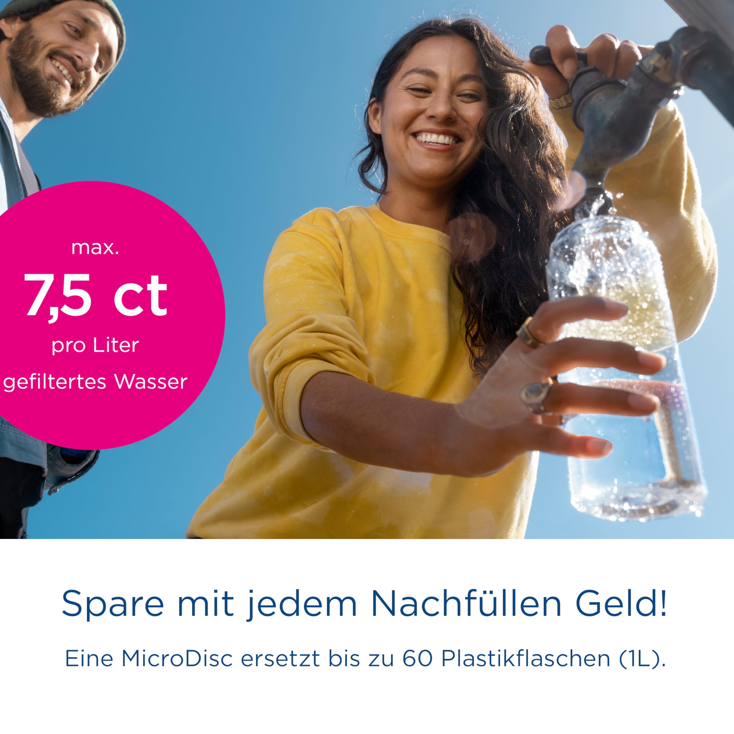 BRITA MicroDisc Vital Wasserflasche 600ml 2x Filter Chlor