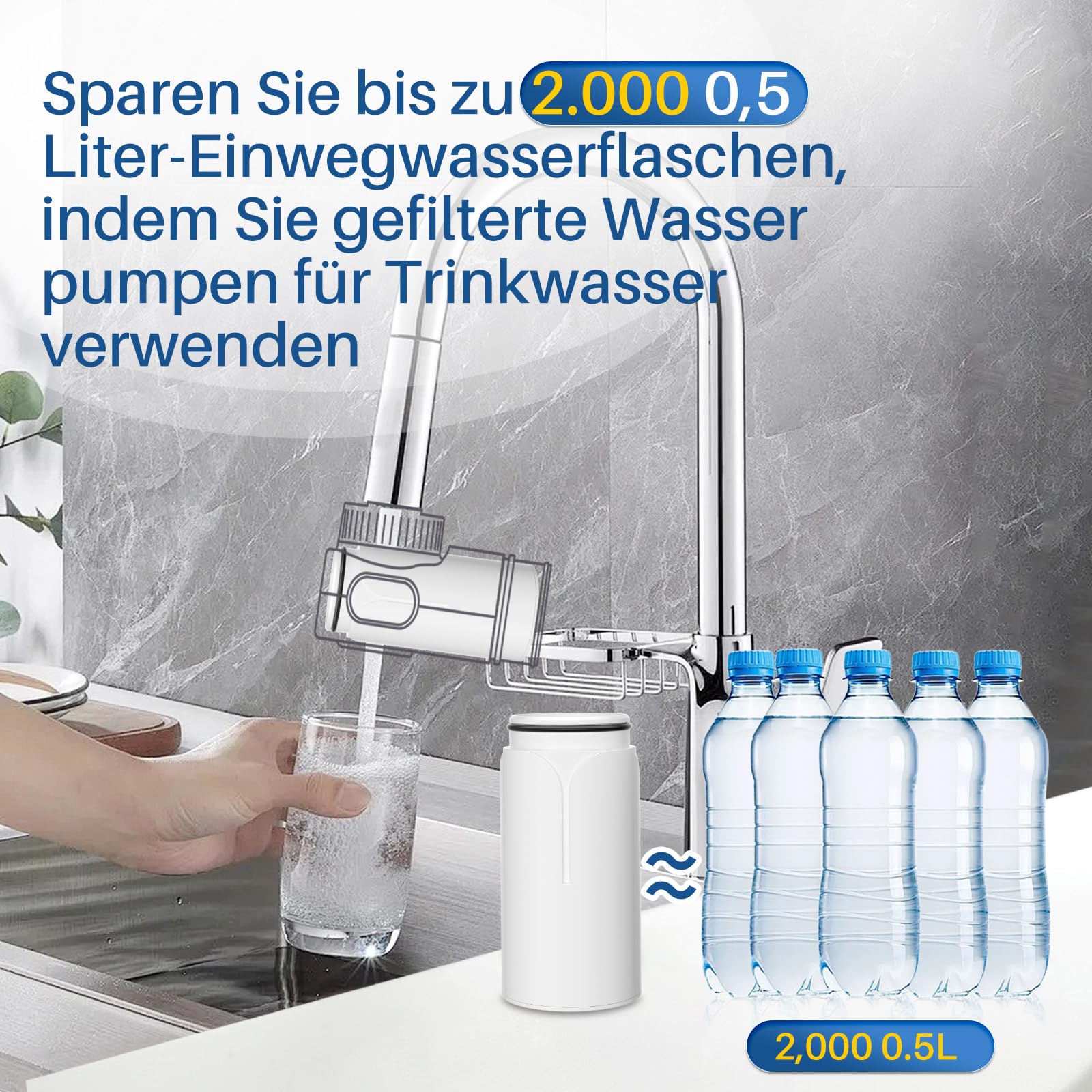 Golden IcePure SL004 Wasserhahnfilter Philips 4er Pack Chlor
