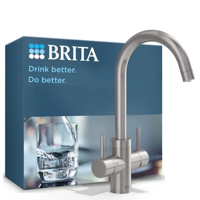 BRITA YOURCE pro select Küchenarmatur rund Edelstahl Set