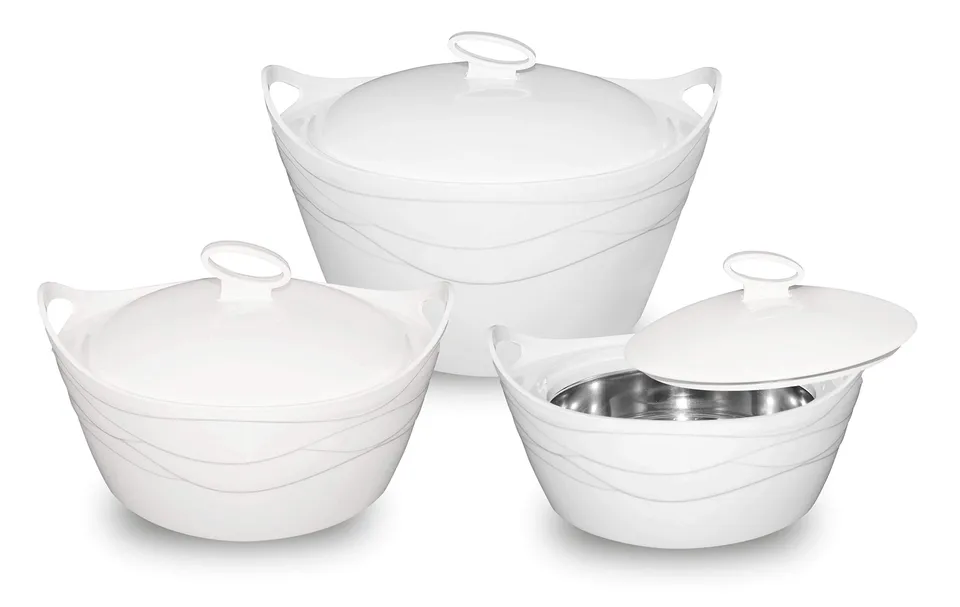 BEM Thermoschüssel 3er Set 5L Edelstahl Warmhalte-Schüssel