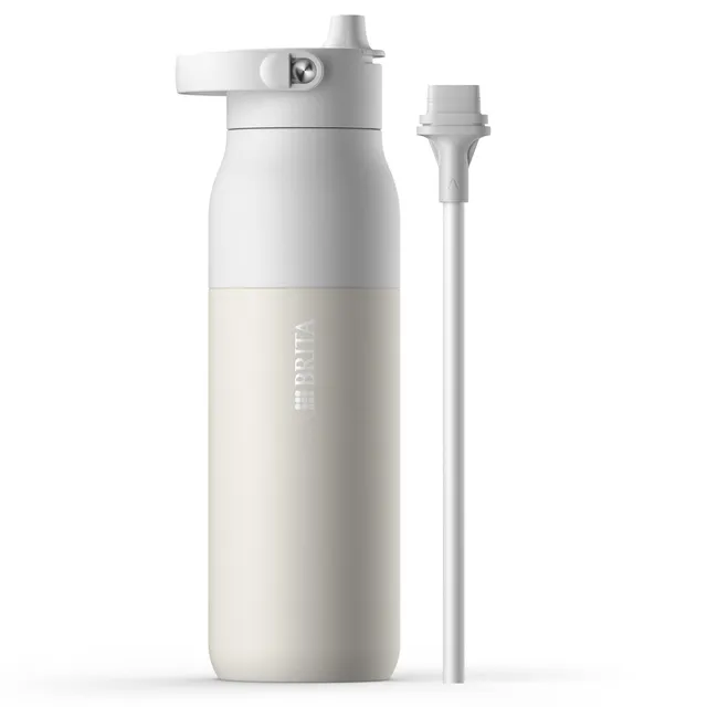 BRITA LARQ Essential Trinkflasche 1L Weiß Edelstahl