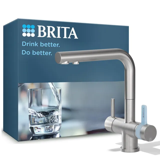 BRITA 3-Wege Küchenarmatur Edelstahl rund mit P 1000 Filter