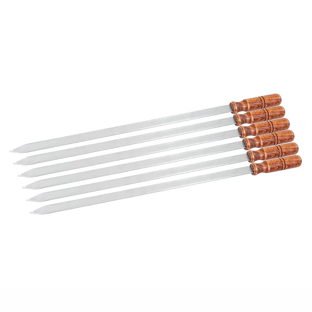BEM Grillspieße Edelstahl 60cm Holzgriff 6 Stück Kebab