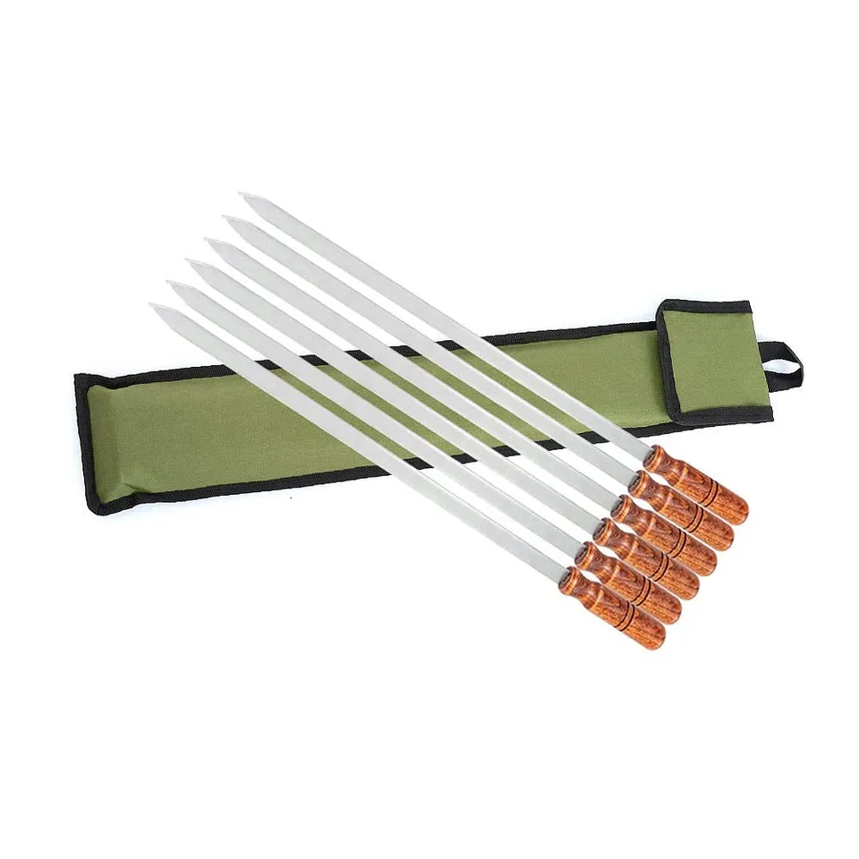 BEM Grillspieße Edelstahl 60cm Holzgriff 6 Stück Kebab