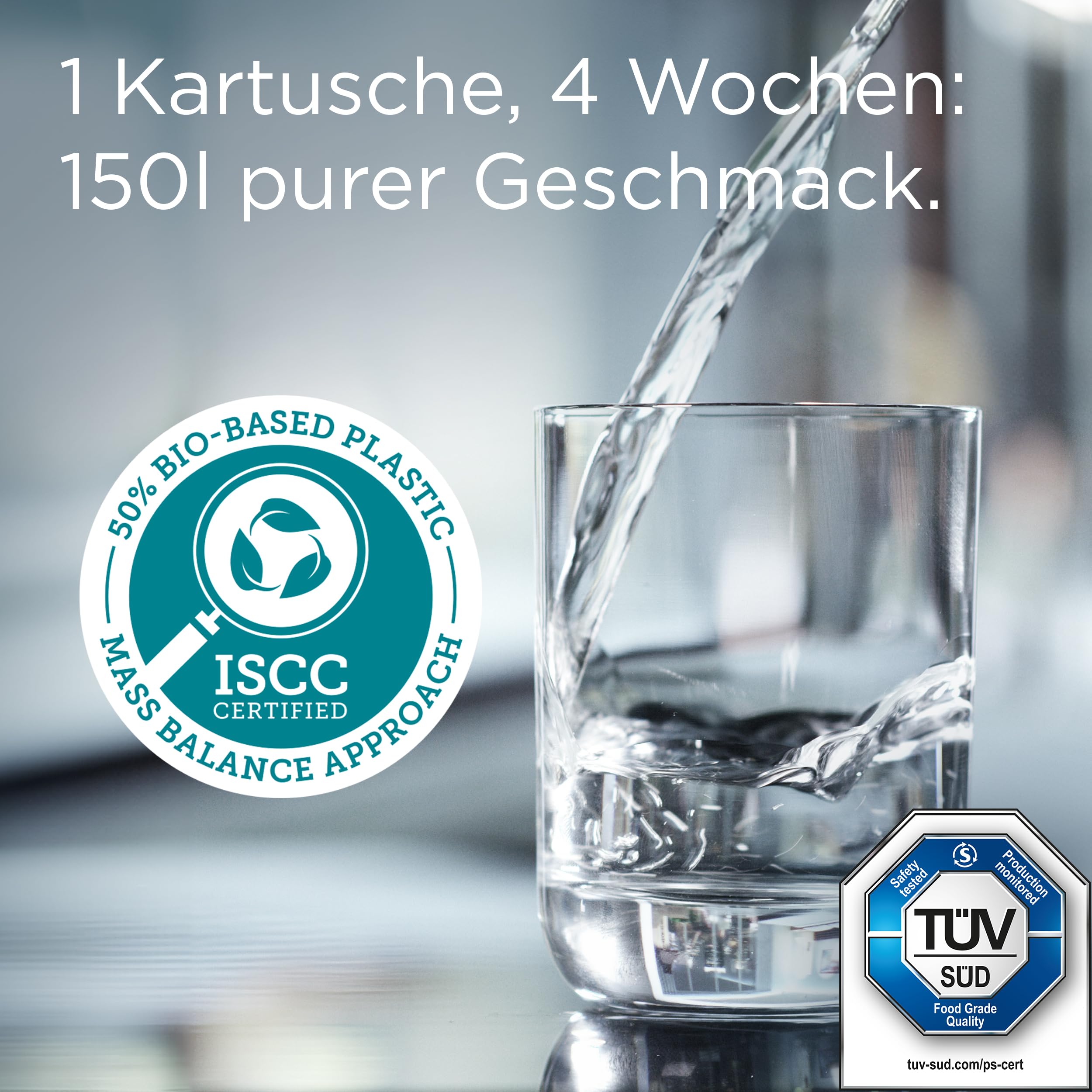 Brita Marella Tischwasserfilter-Kanne mit 1x Pure Performance Chlor-Filter