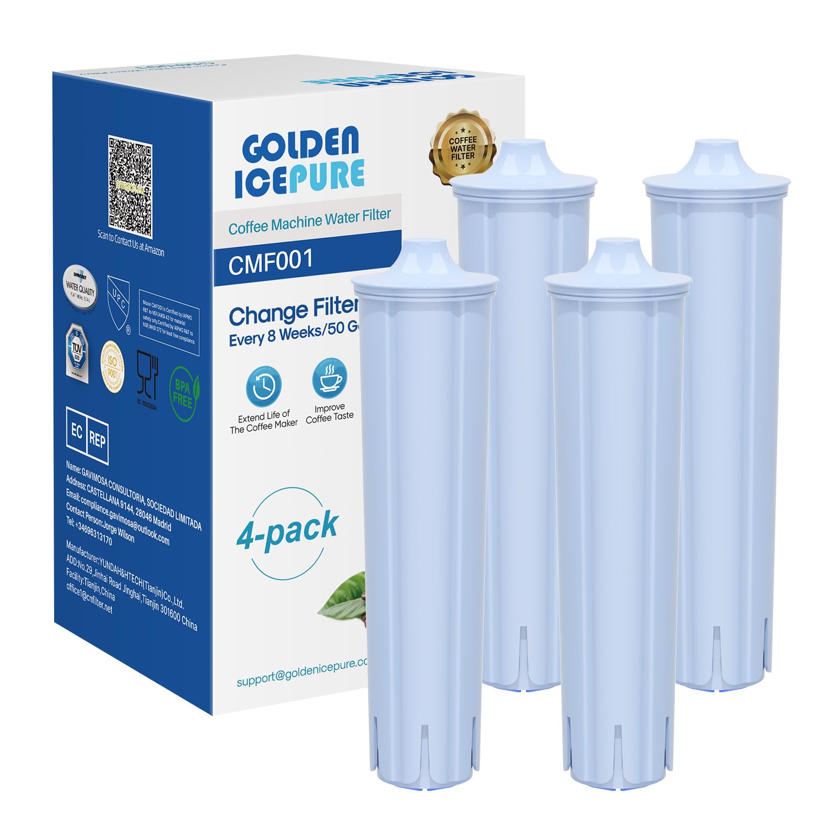 Golden IcePure Jura Blue Wasserfilter 71312 4 Stück