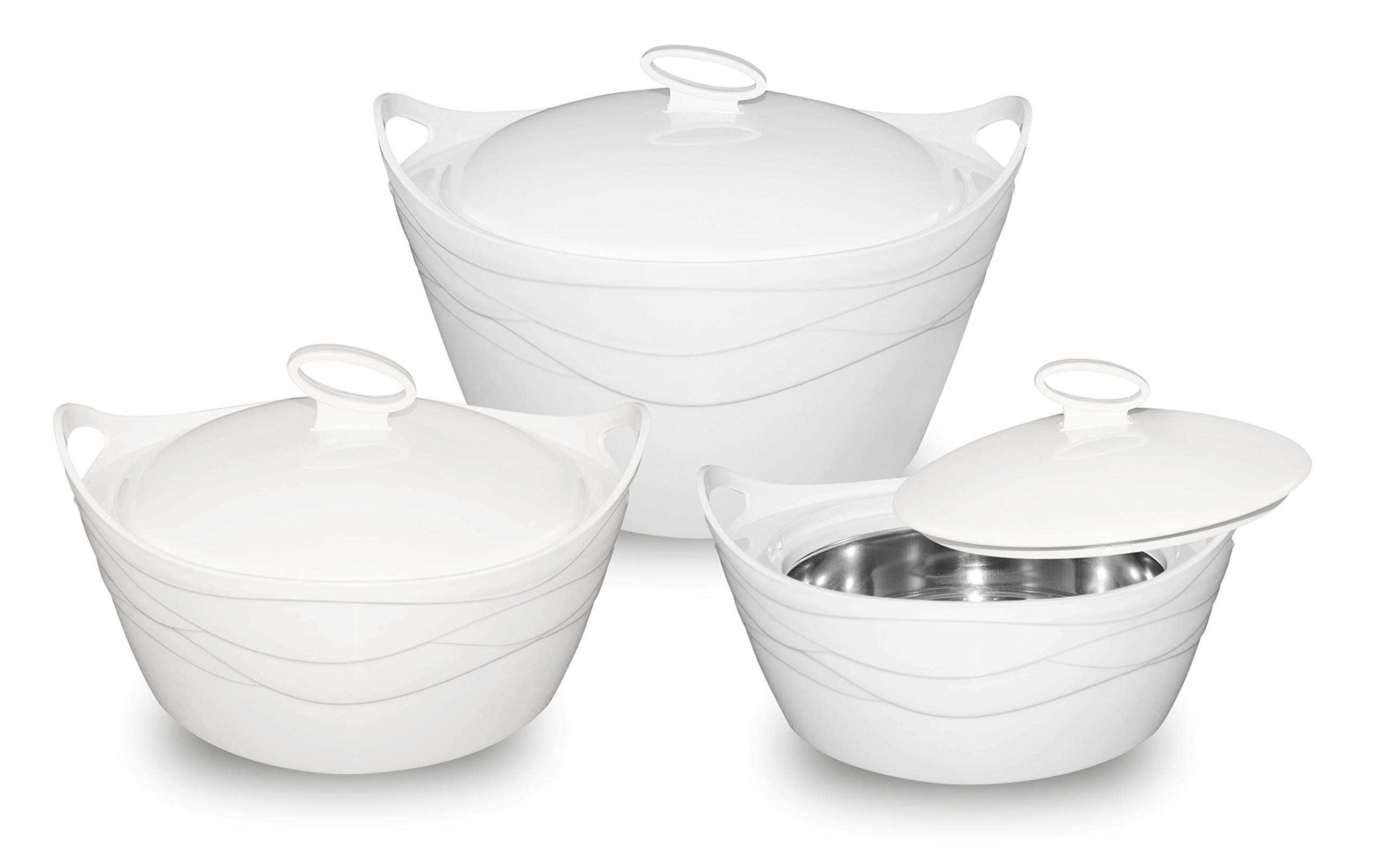 BEM Thermoschüssel 3er Set 5L Edelstahl Warmhalte-Schüssel