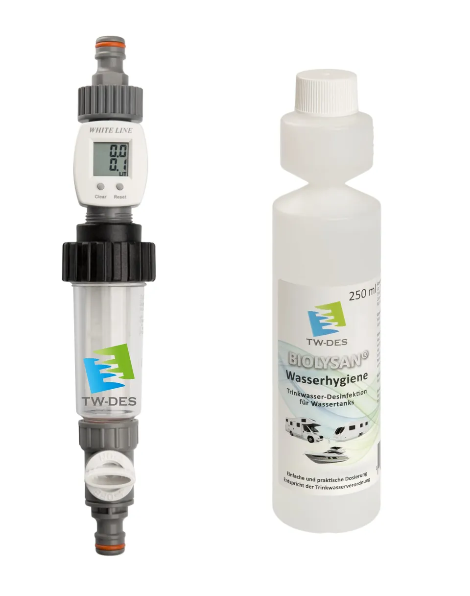 TW-DES Comfort Befüllfilter Wasseruhr Wohnmobil Hygiene