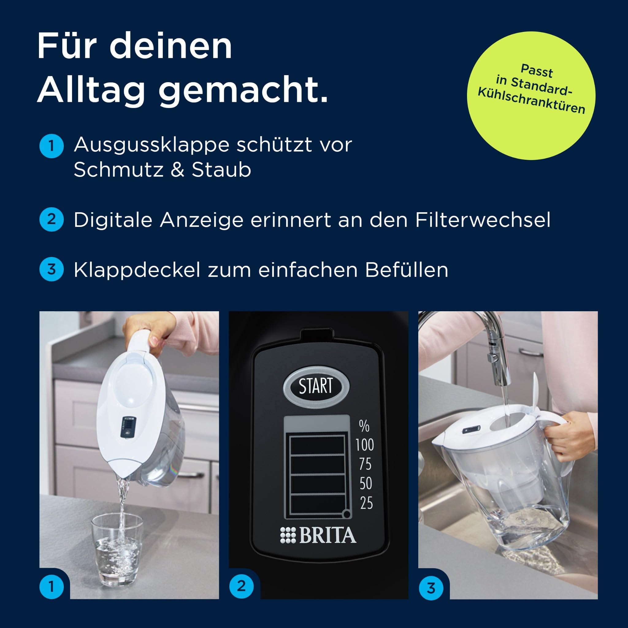 BRITA Marella Tischwasserfilter Weiß Pure Performance Chlor