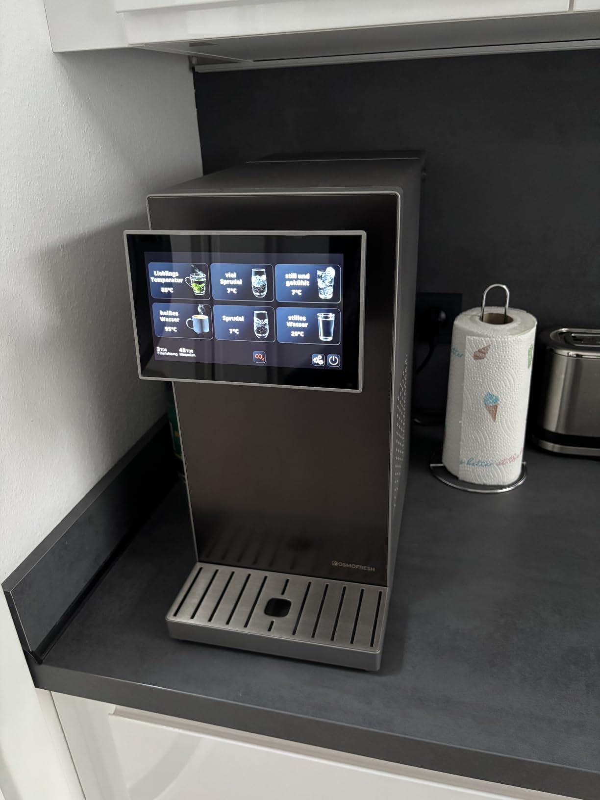 OsmoFresh Fusion Pro 2 Osmoseanlage Metallic Grey Sprudel Heiß
