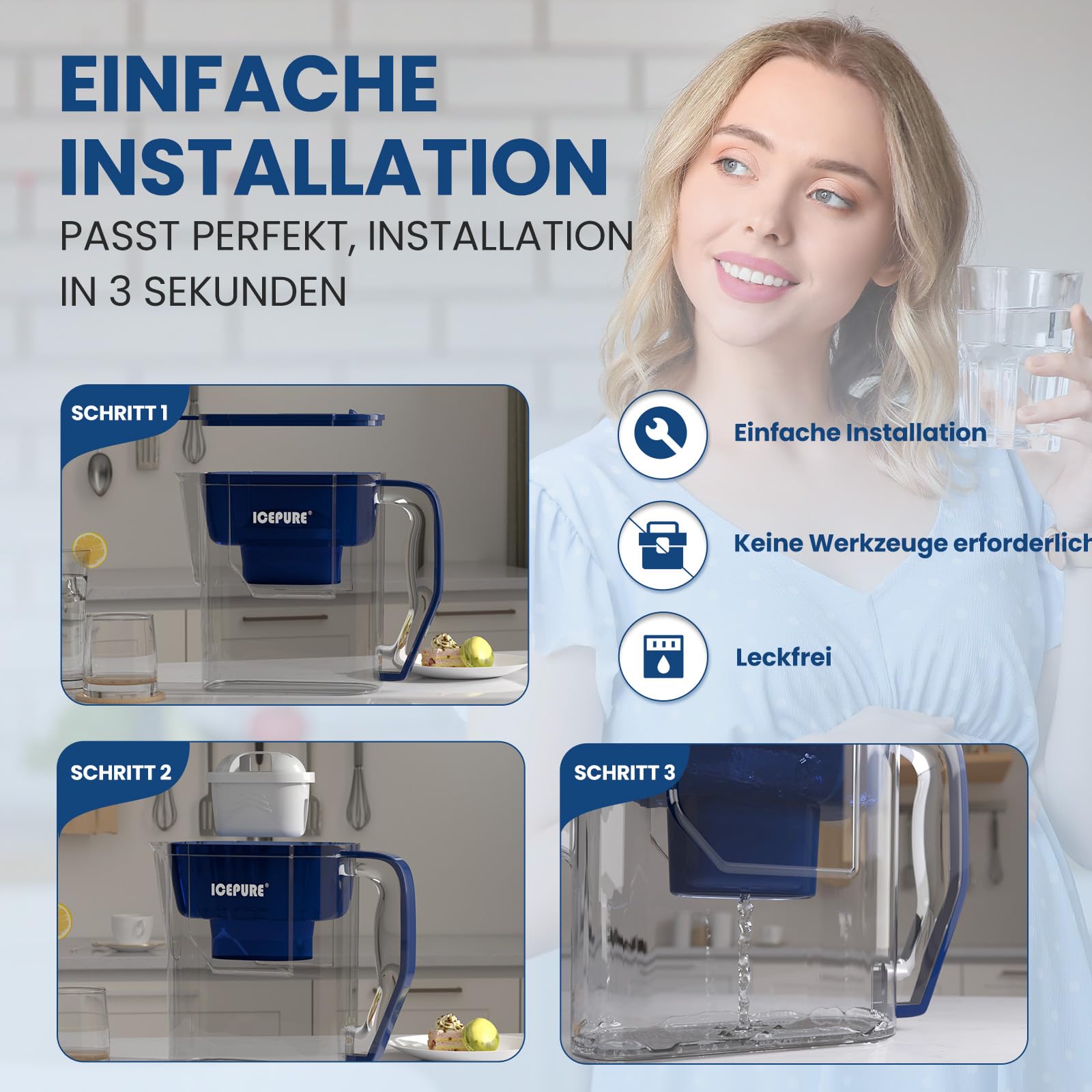 Golden IcePure Wasserfilter Kartuschen 6 Stück Maxtra Kalk