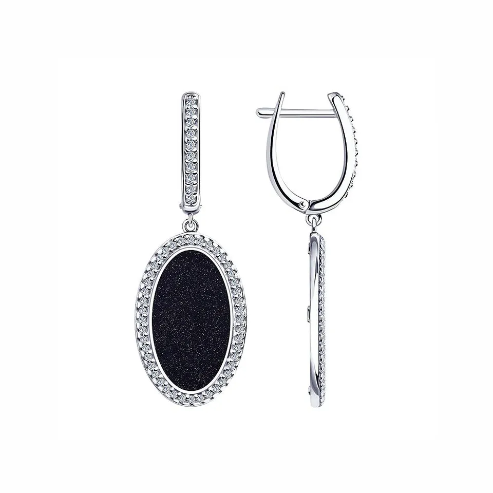 Sokolov Ohrhänger 925 Silber Avanturin Zirkonia Damen