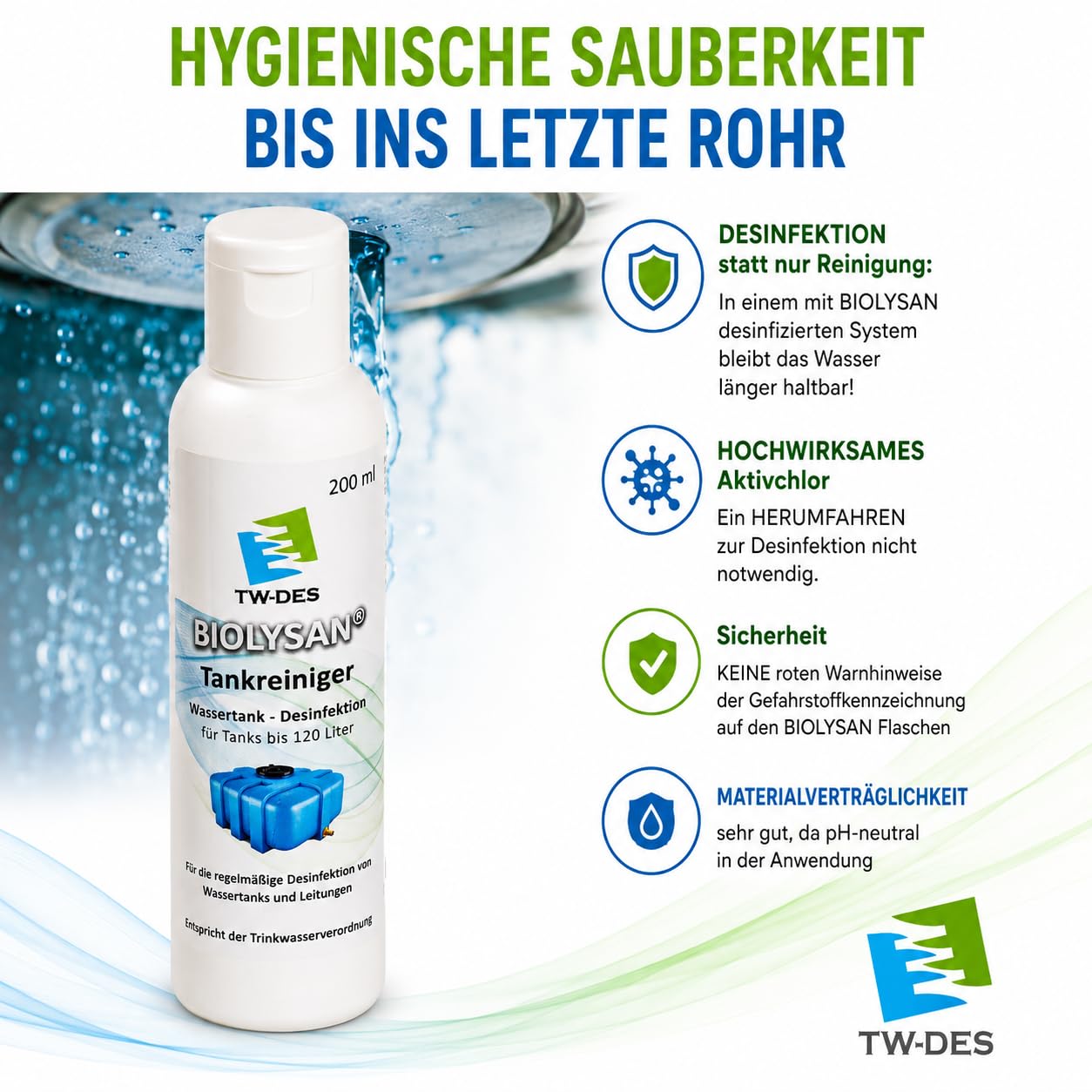 TW-DES BIOLYSAN Tankreiniger Desinfektion Wohnmobil 120l