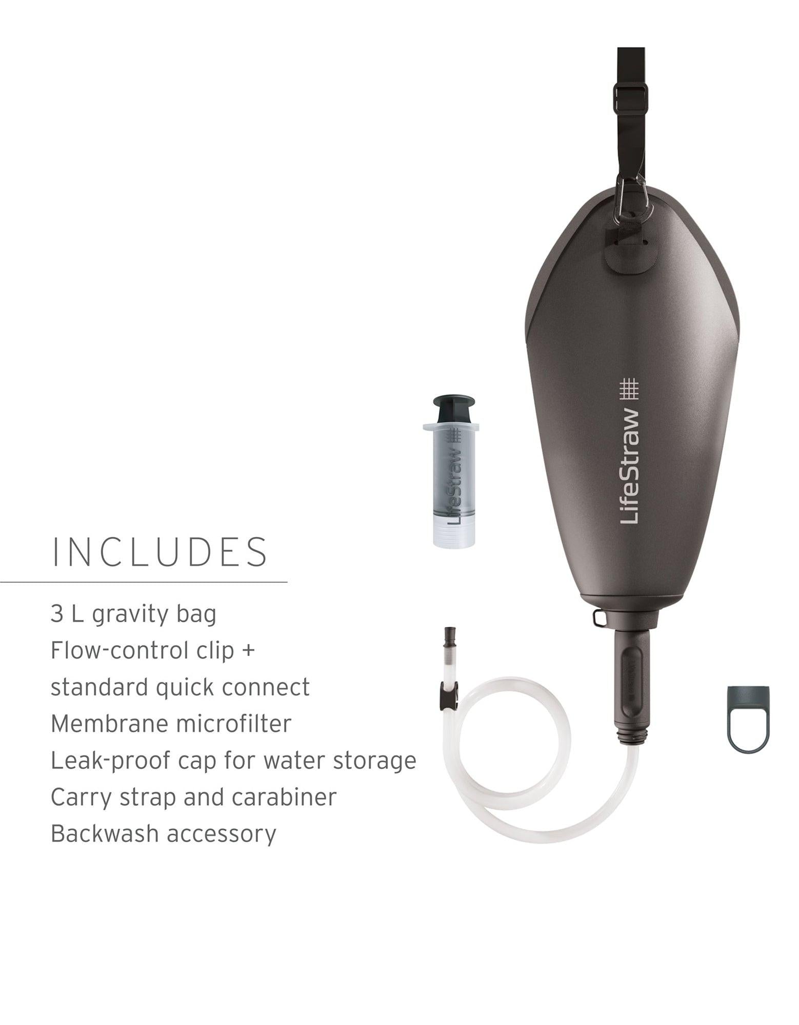 LifeStraw Peak Gravity 3L + Go Flasche Outdoor Set