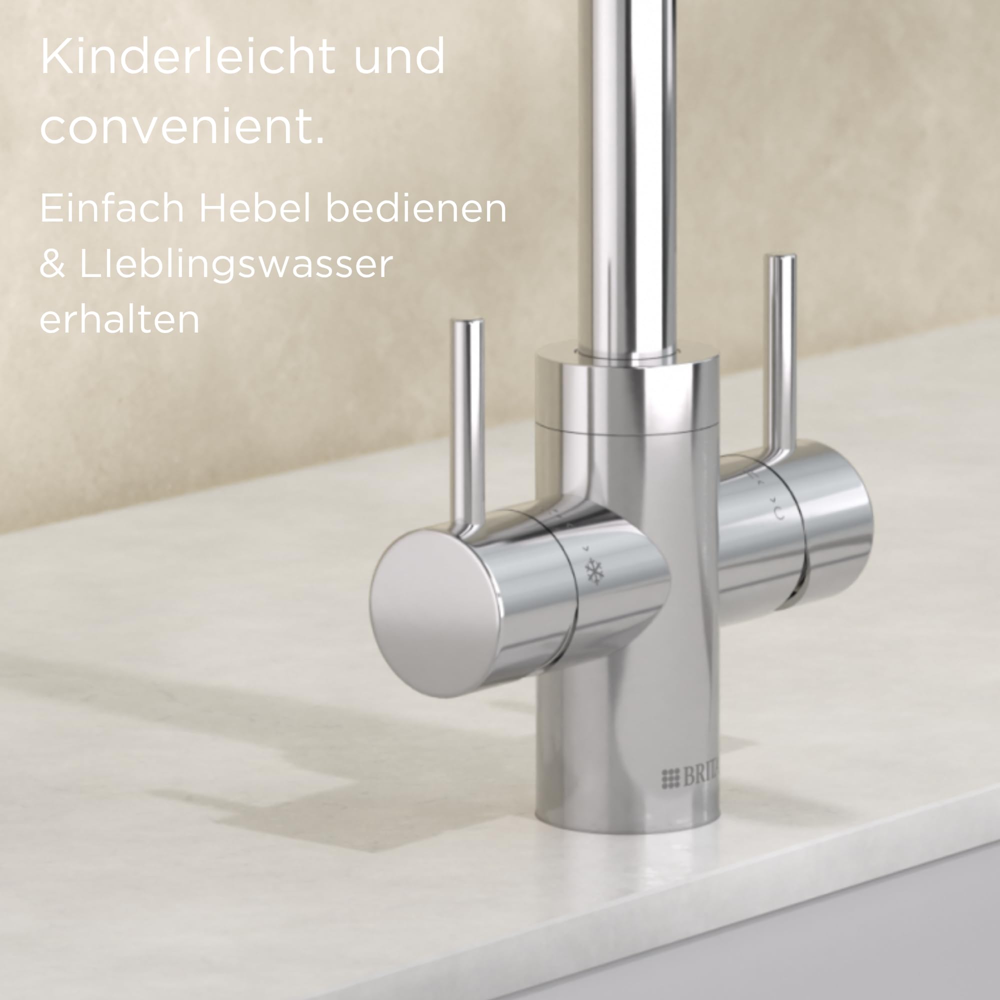 BRITA YOURCE pro select Küchenarmatur eckig Chrom CO2 Set
