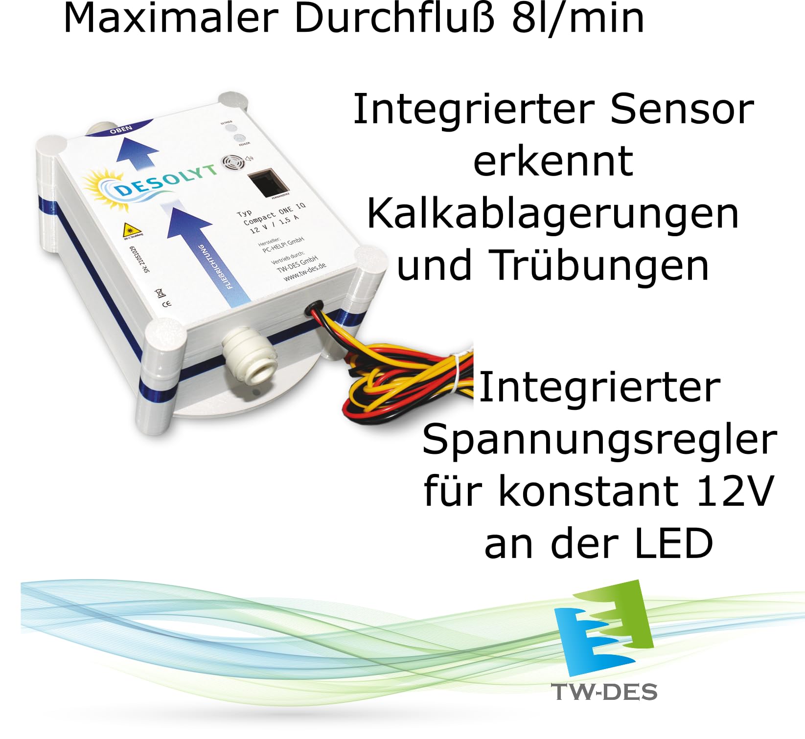 TW-DES Compact One IQ Sense UV-C Wasserdesinfektion 12V