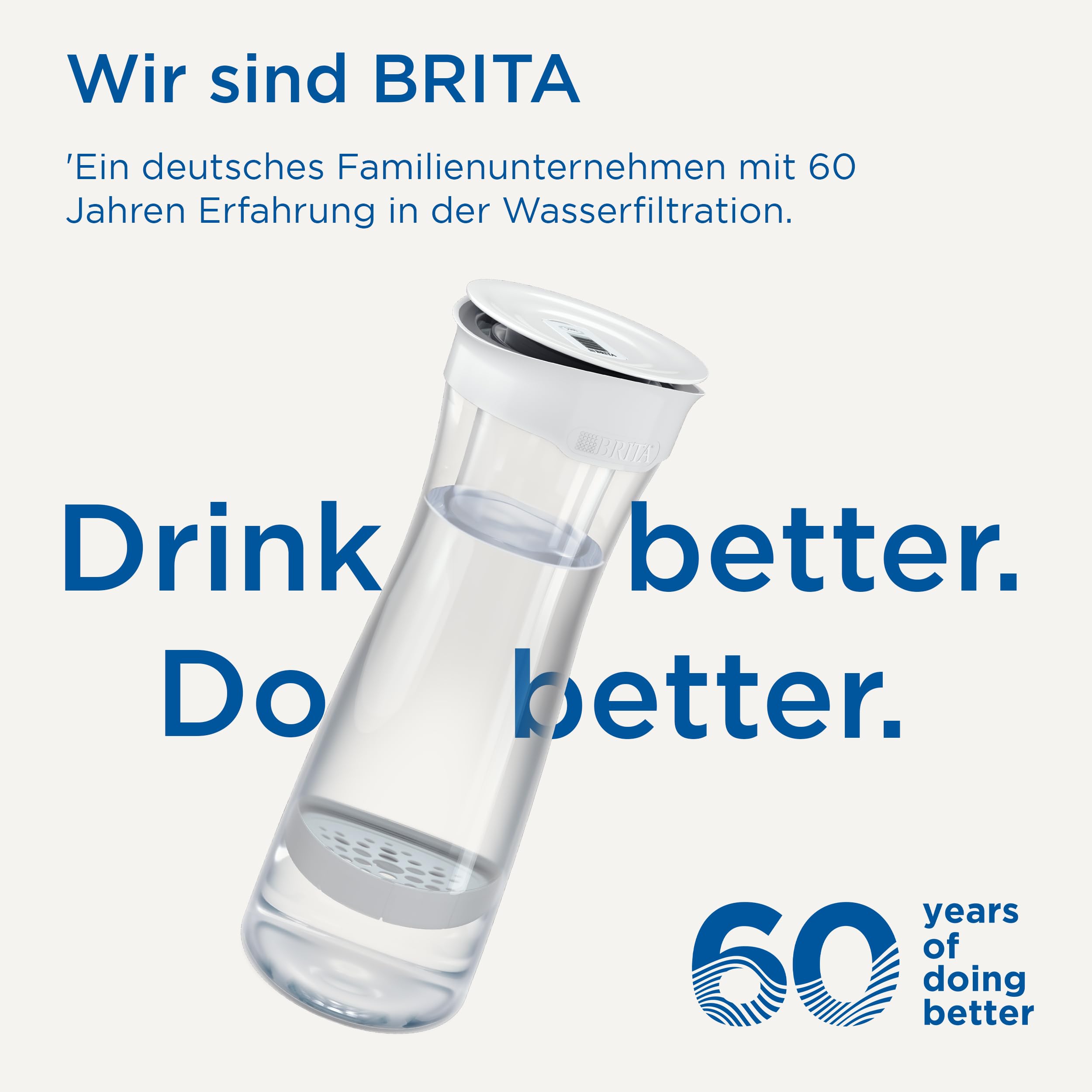 BRITA MicroDisc Filterkaraffe Weiß 1,3 Liter Chlor PFAS