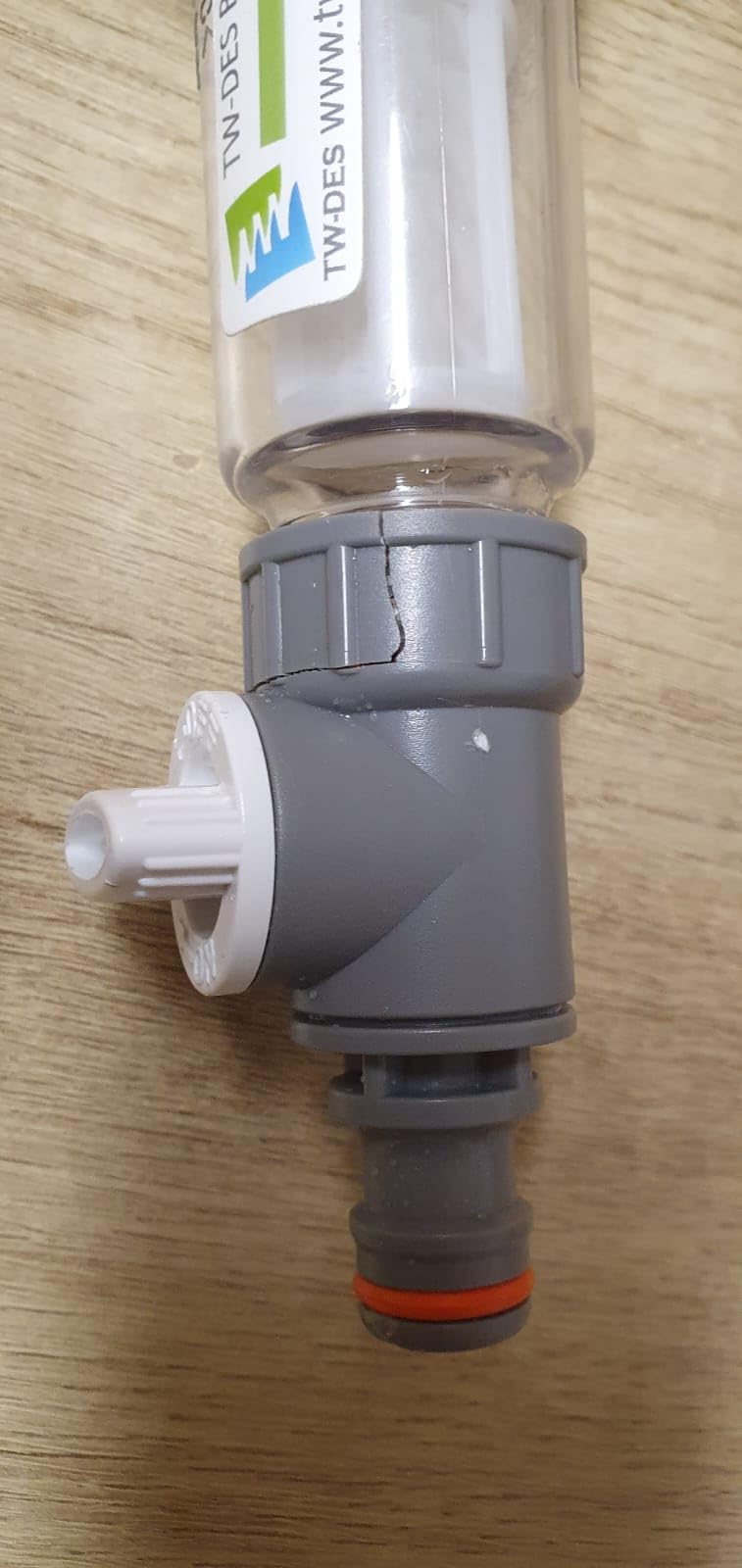 TW-DES Wasserkoffer Befüllfilter mit Wasseruhr Gardena-Anschluss