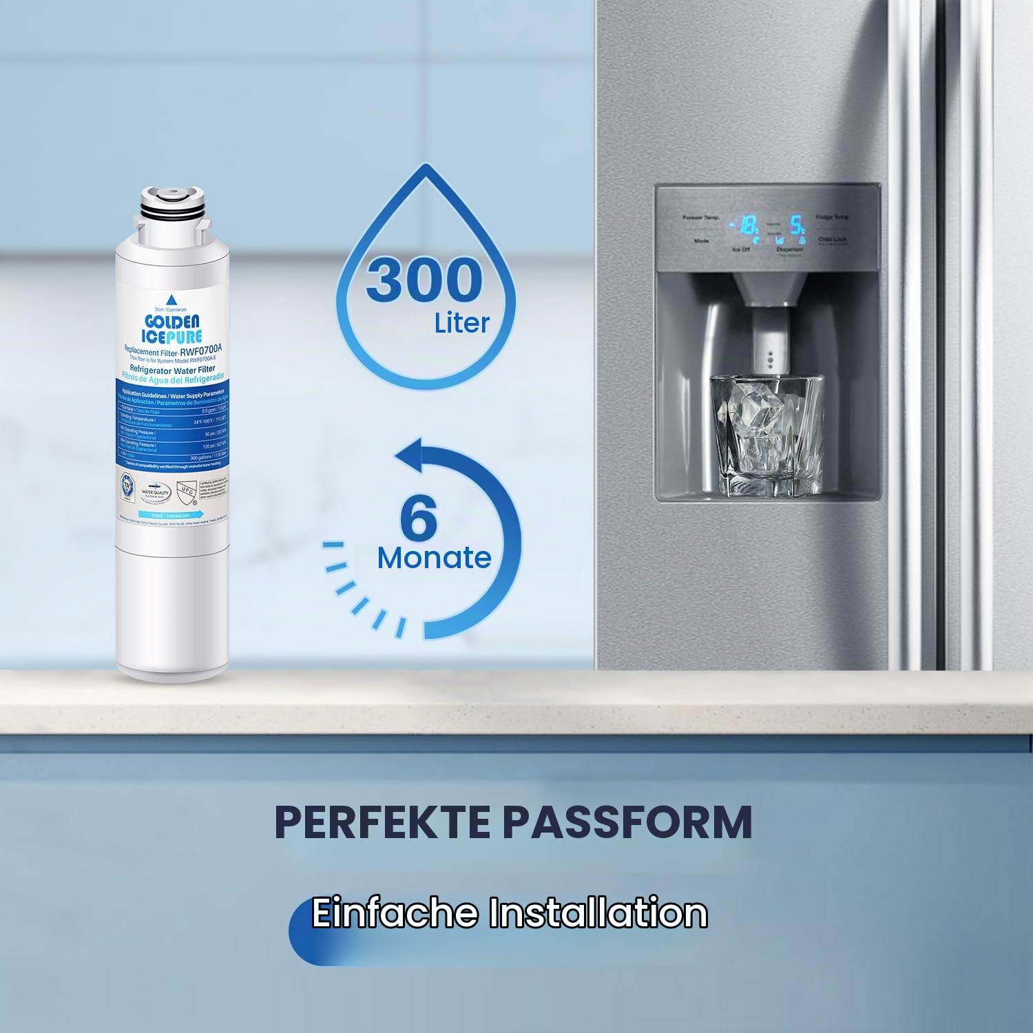 Golden IcePure DA29-00020B Kühlschrankfilter 3er Pack Chlor